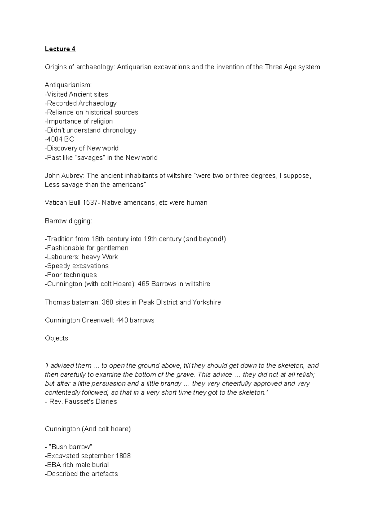 4th Lecture Origins of Archaeology Lecture 4 Origins of archaeology