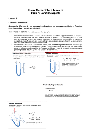 Paniere Aperte Mio - preparazione - Misure Meccaniche e Termiche Paniere  Domande Aperte Lezione 2 - Studocu
