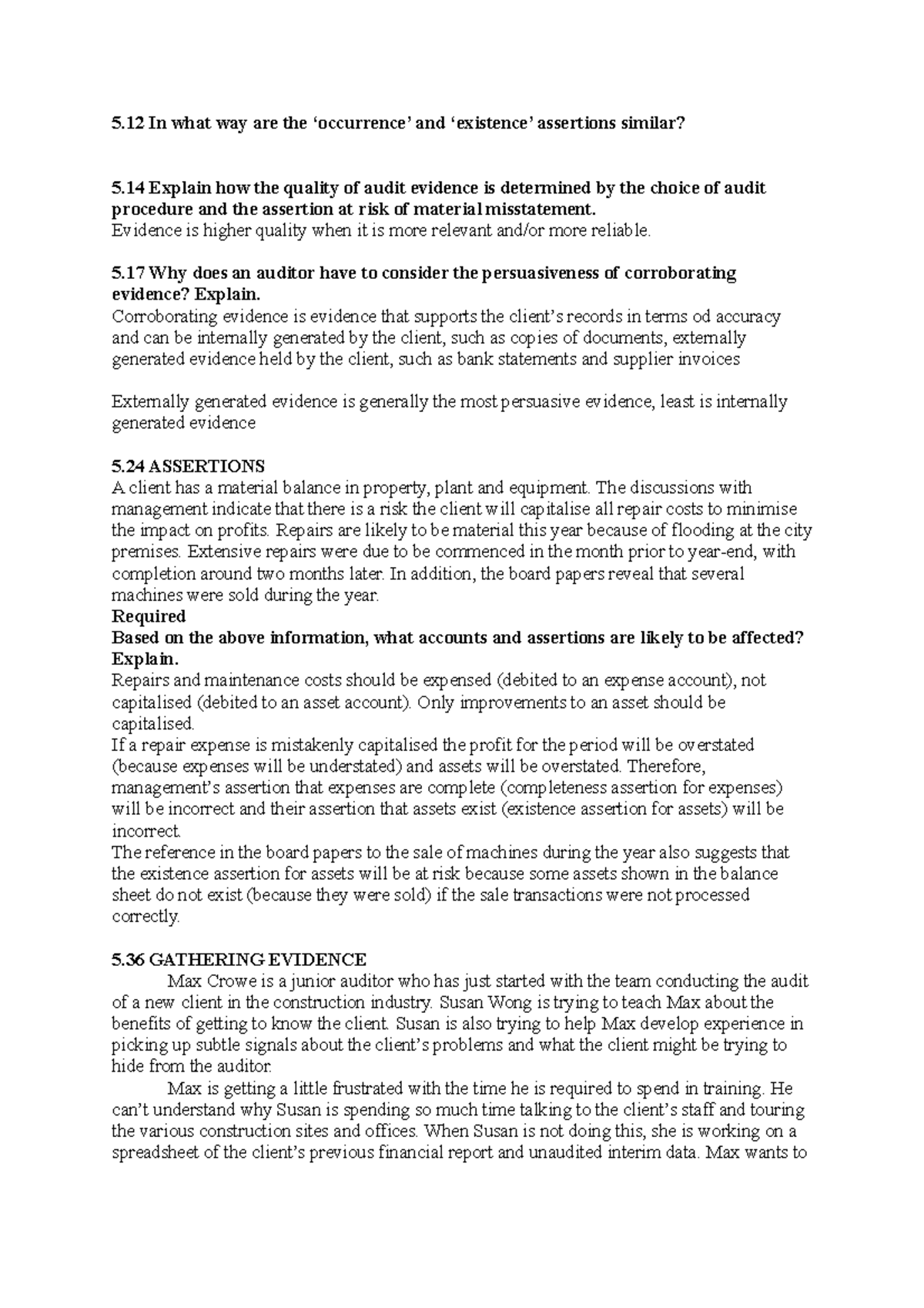 Tutorial 5 - evidence needed - 5 In what way are the ‘occurrence’ and ...