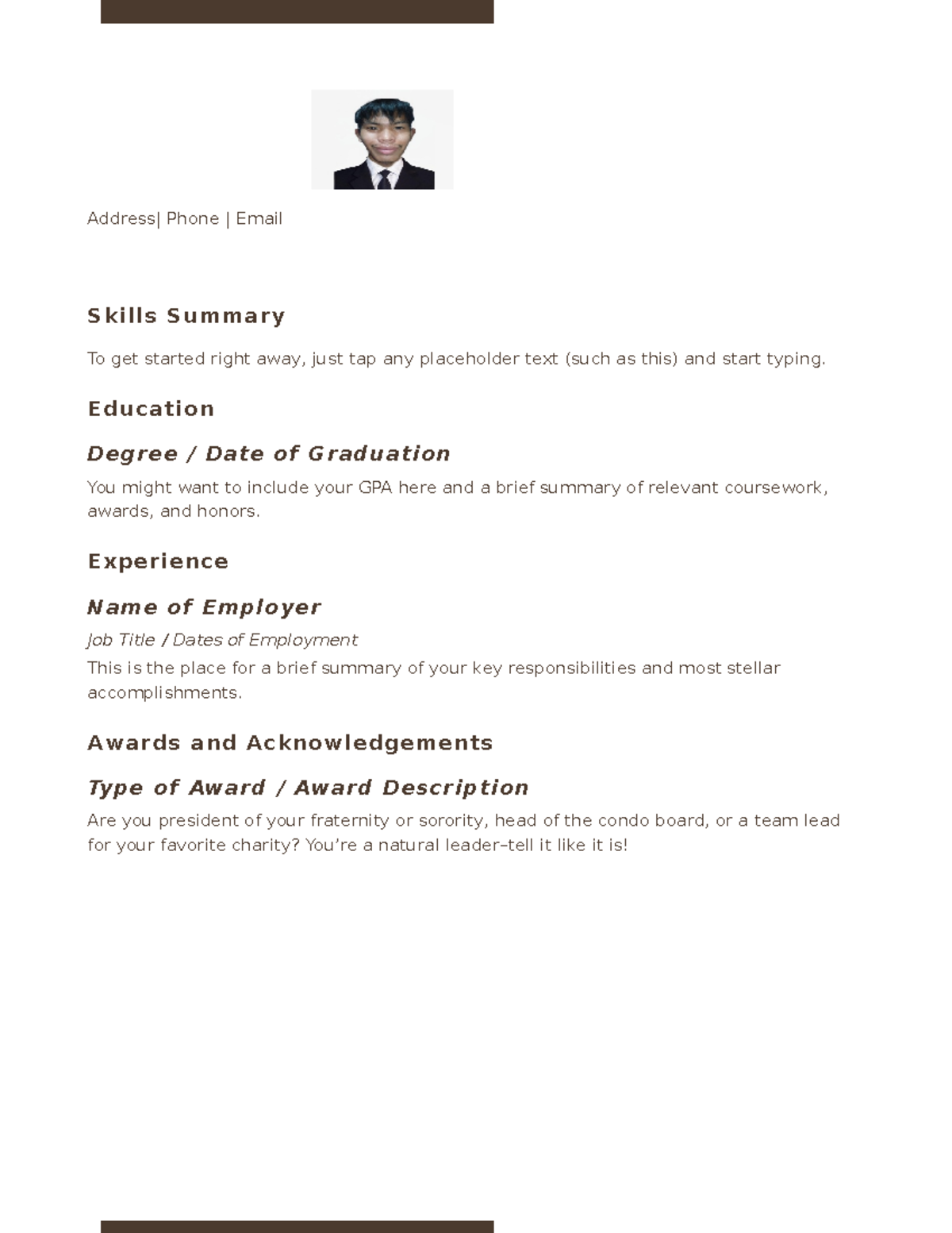 Document - Enjoy - Address| Phone | Email Skills Summary To get started ...