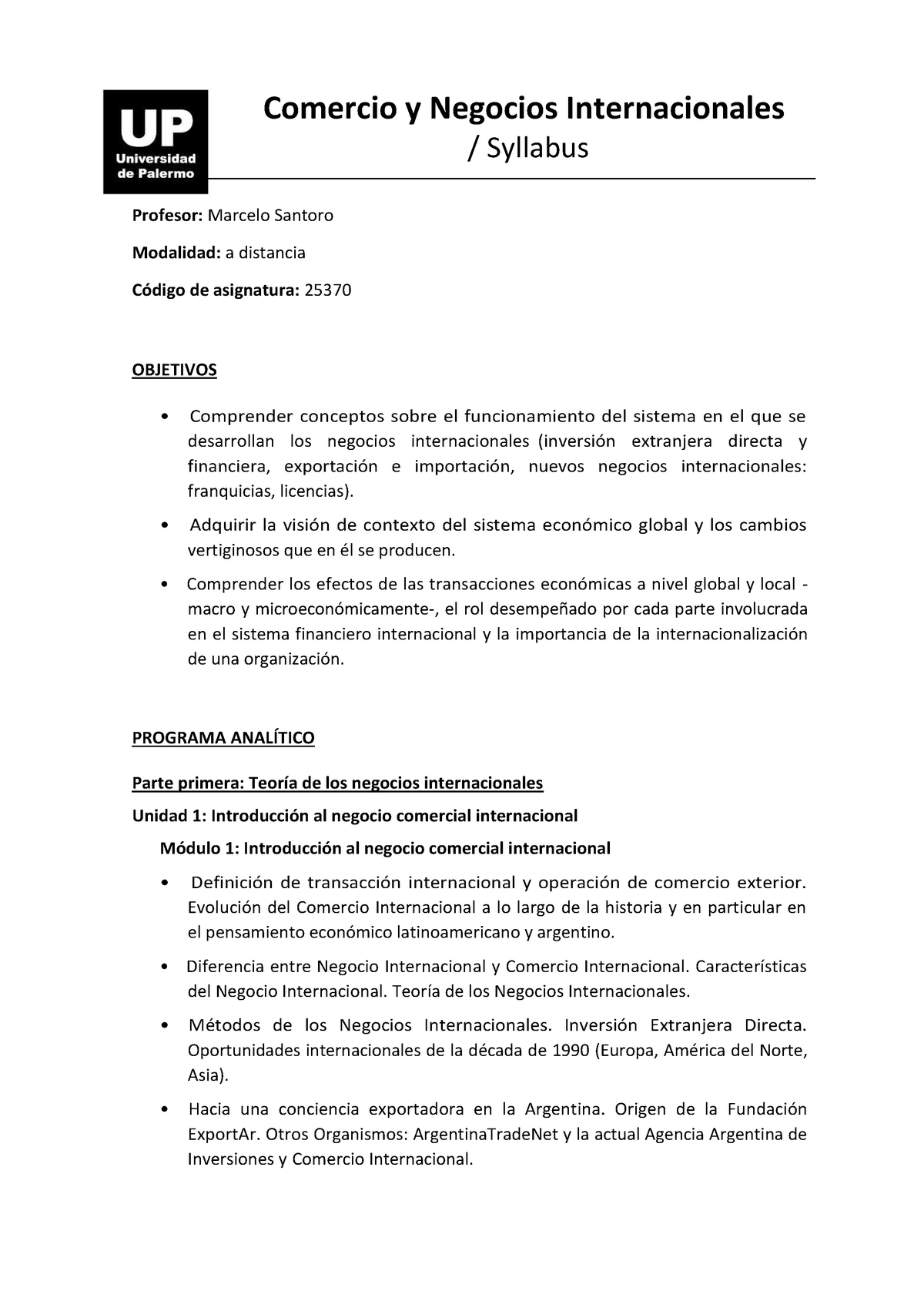 Comercio Y Negocios Internacionales Syllabus 2021def Comercio Y Negocios Internacionales 0190