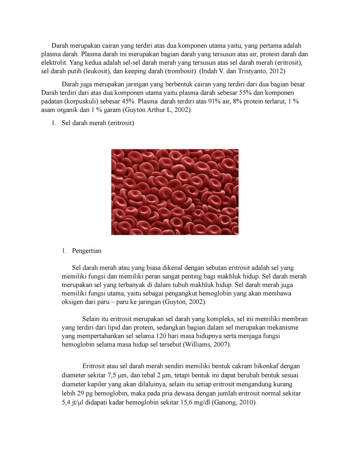 Eritrosit Lo Darah Merupakan Cairan Yang Terdiri Atas Dua Komponen