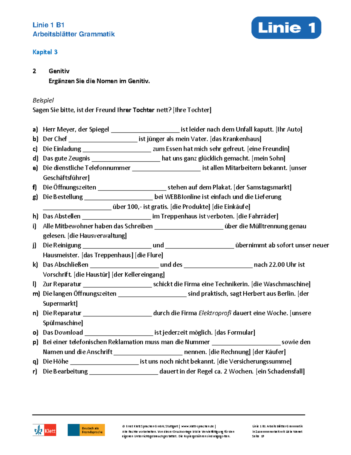 Linie 1 B1 Arbeitsblätter Grammatik Pdf