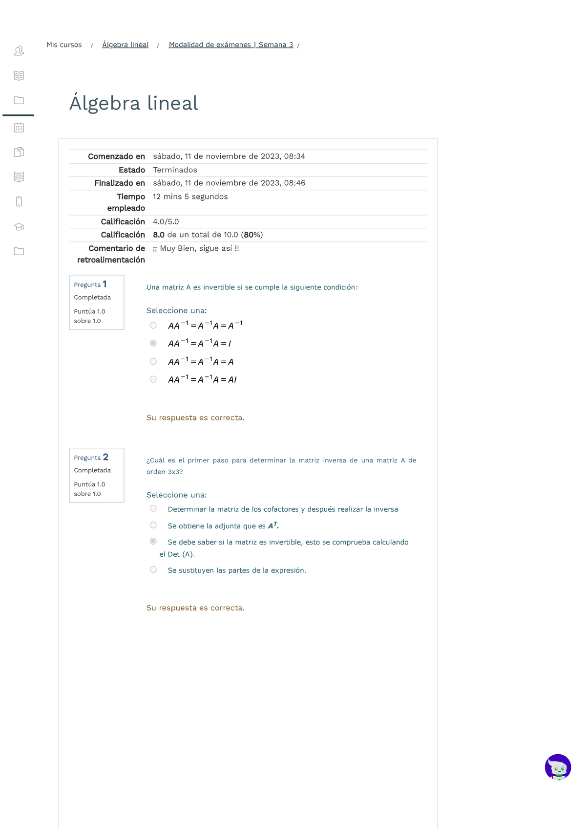 Modalidad De Exámenes Semana 3 Algebra Lineal - Álgebra Lineal Pregunta ...