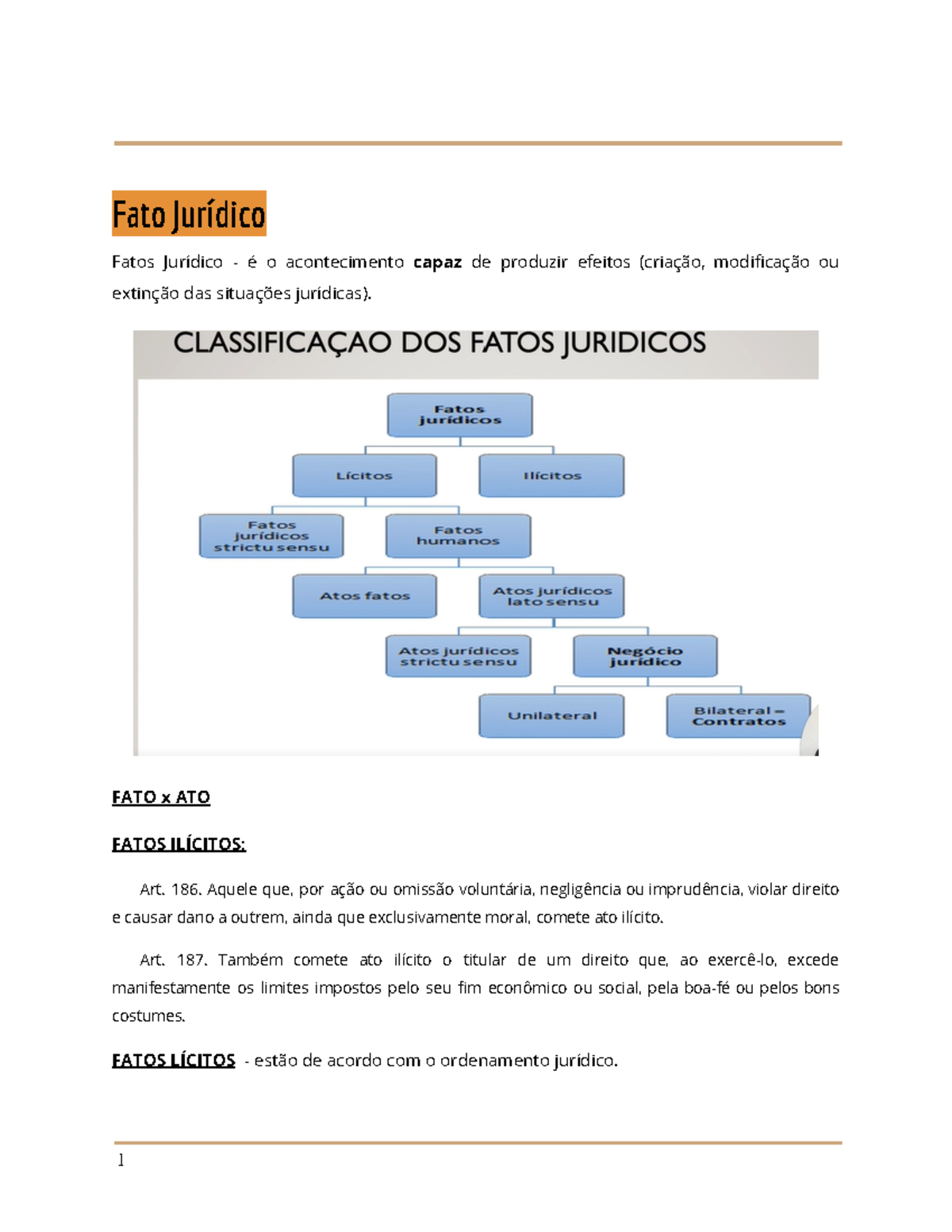 Monitoria Responsabilidade Civil - Fato Jurídico Fatos Jurídico - é o ...