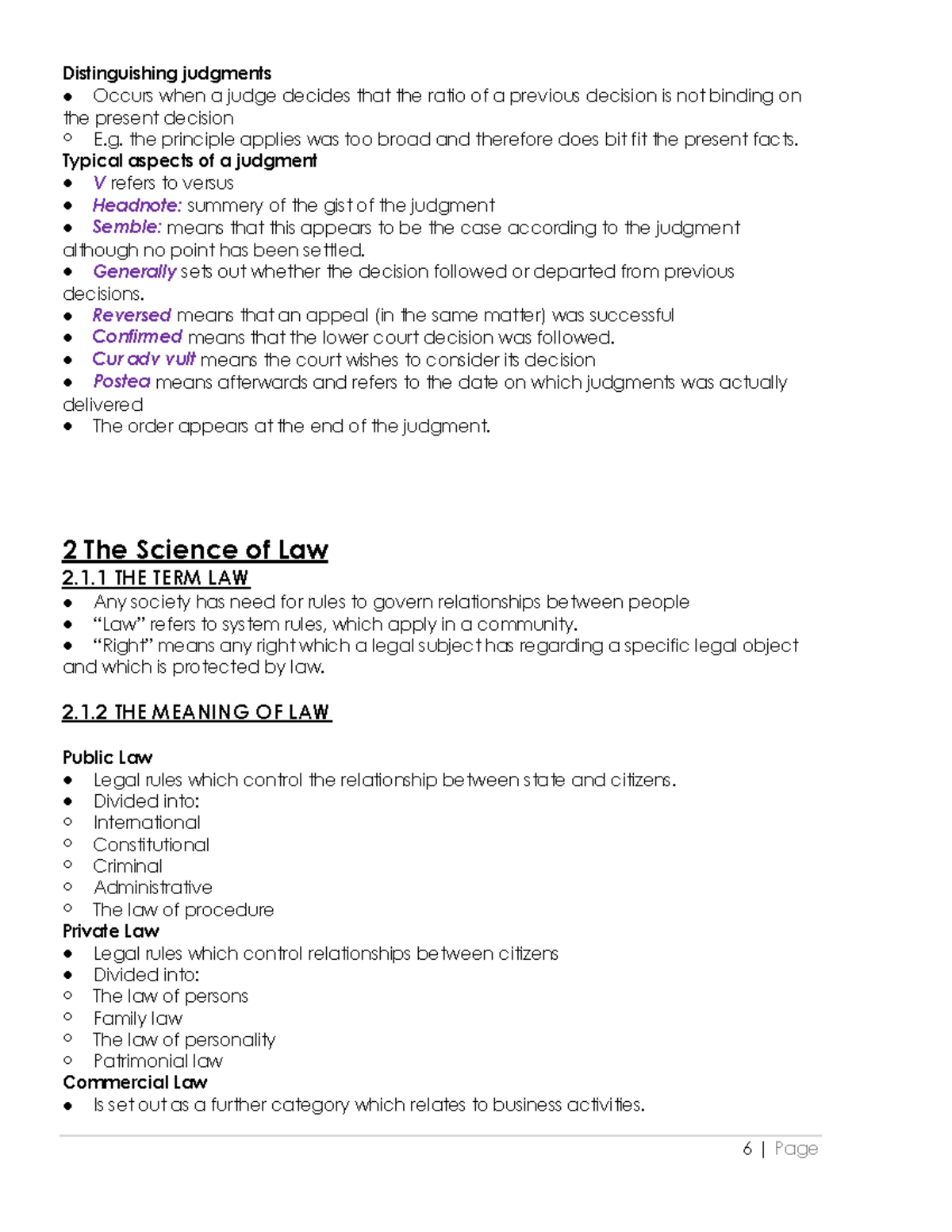 The science of Law - Introduction to law - Distinguishing judgments ...