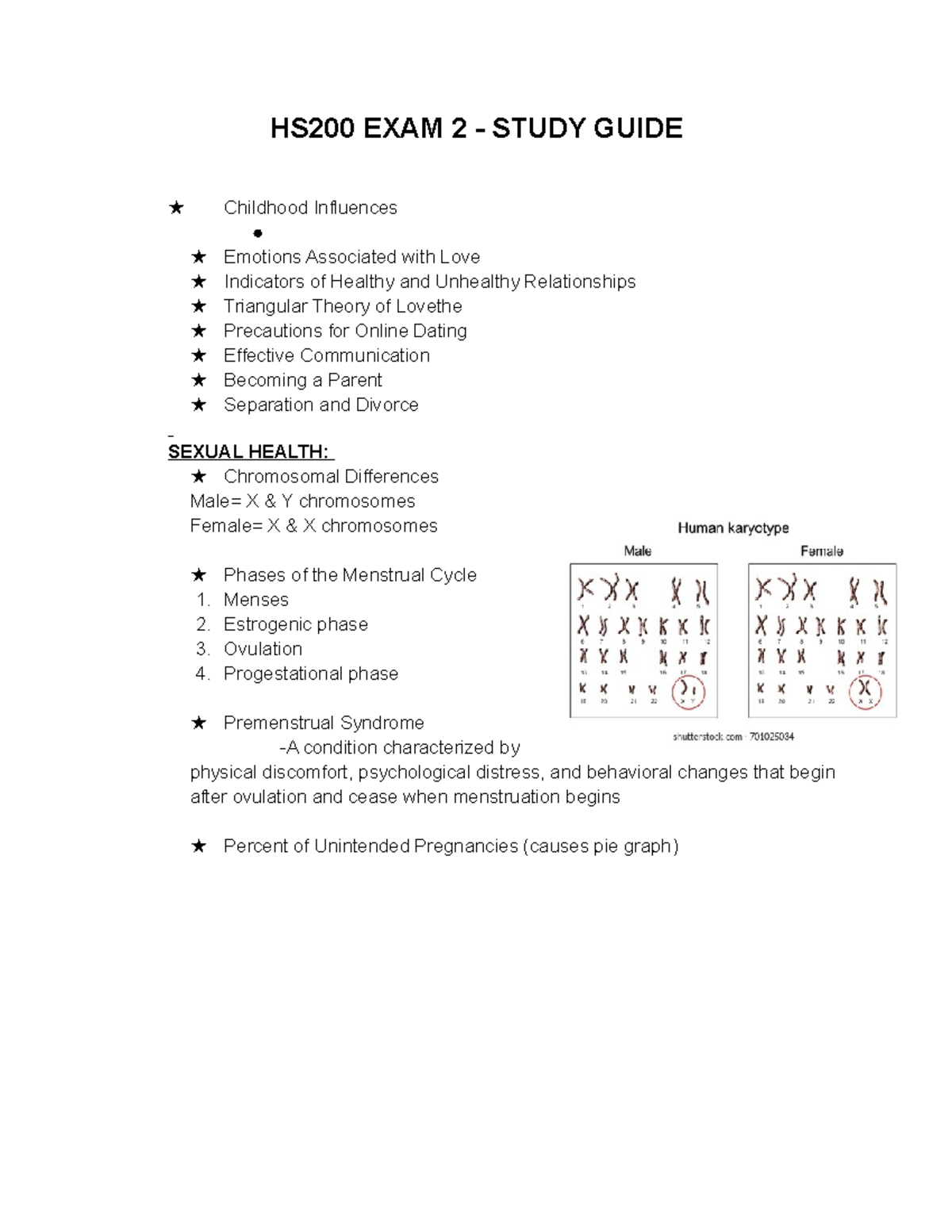 Final Exam Study Guide HS200 - HS200 EXAM 2 - STUDY GUIDE ★ Childhood ...