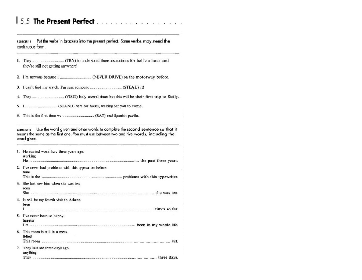 English File Intermediate Test Unit 6 Fce organizer present perfect - CAE - Studocu
