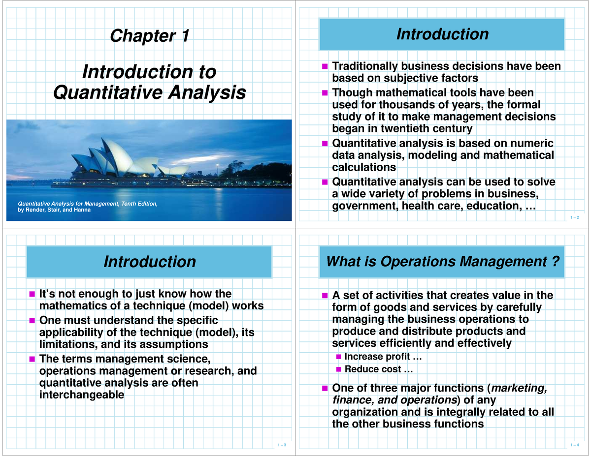 Chapter 01 - MGT Assignment - Chapter 1 Introduction To Quantitative ...