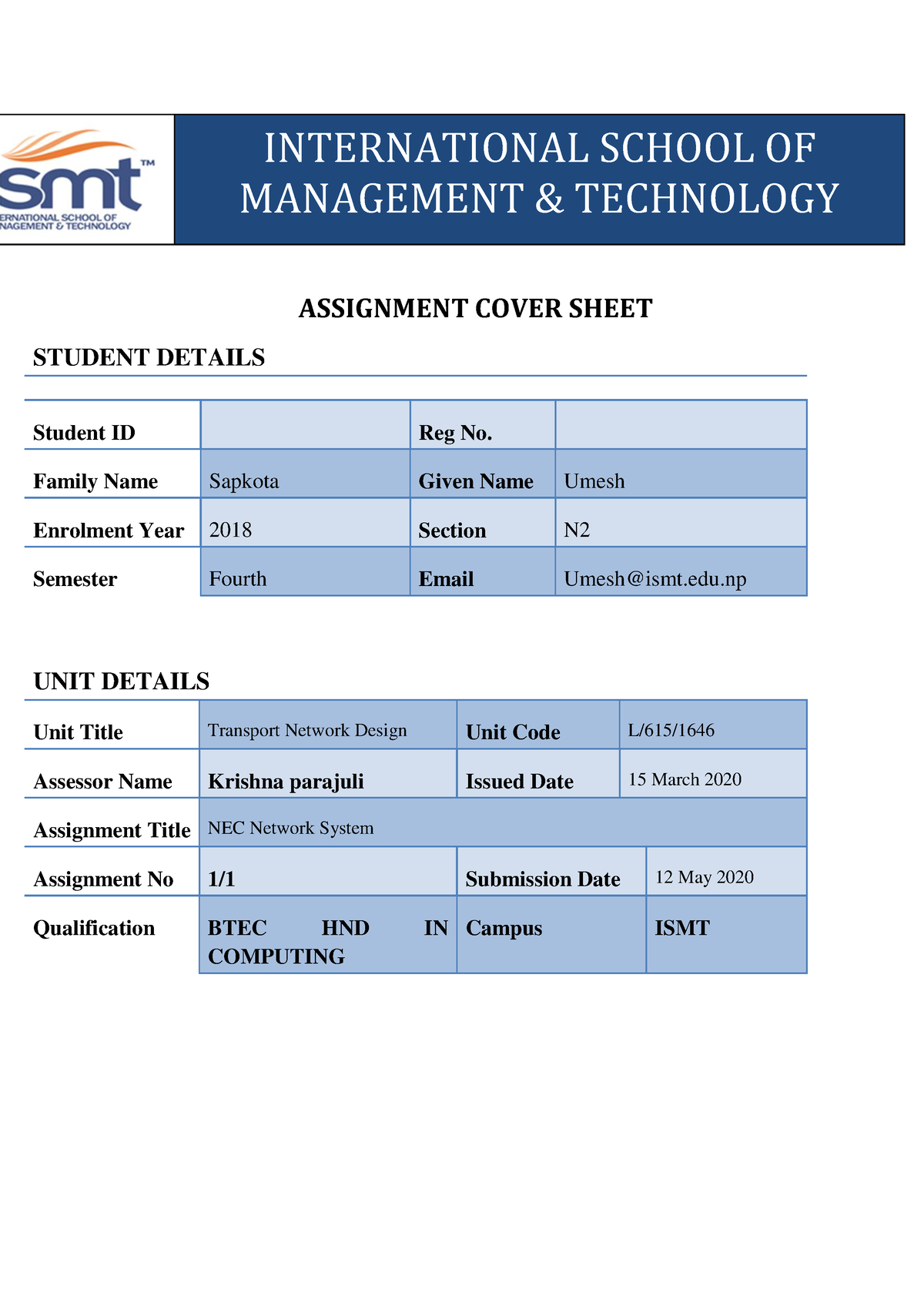 transport network design assignment