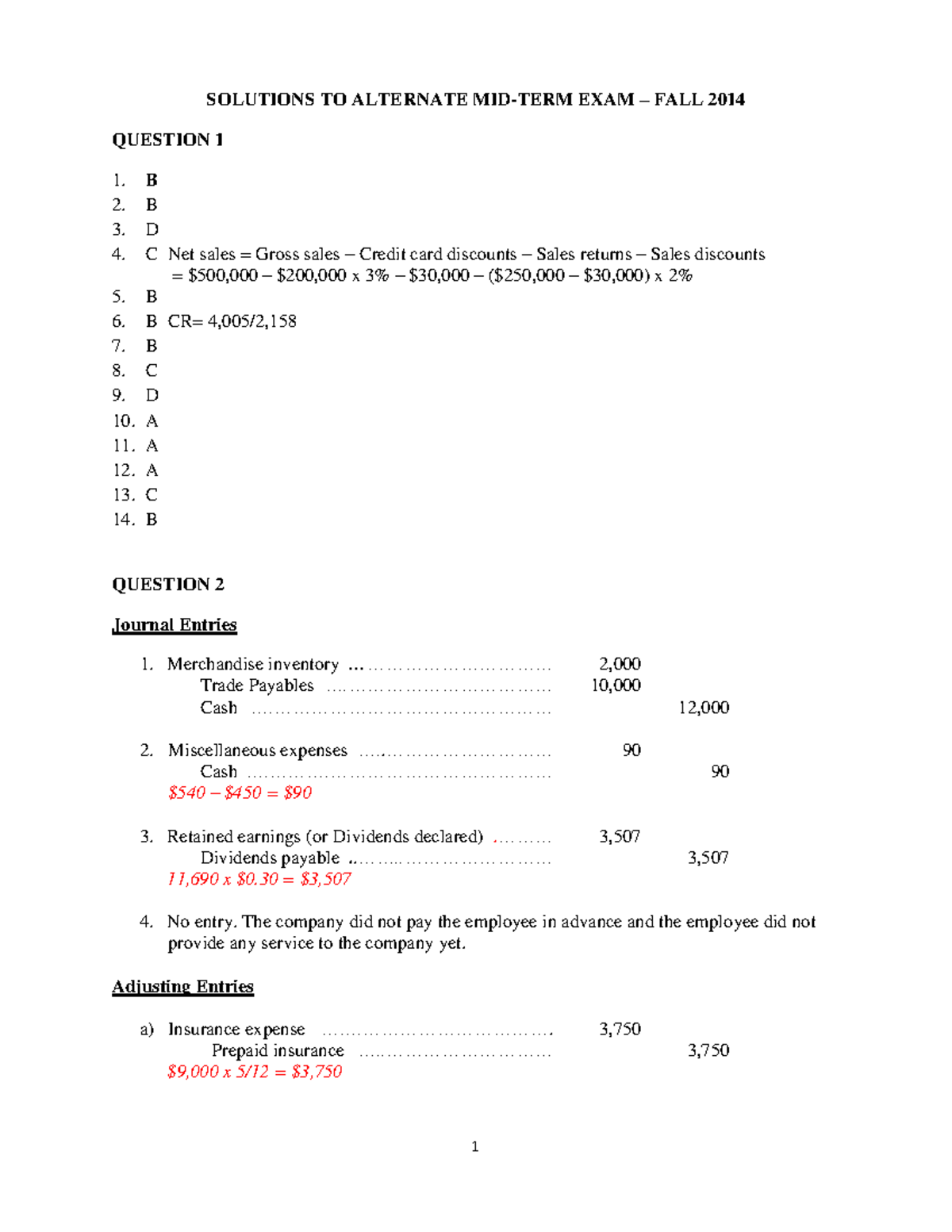 Midterm 17 September 2014, questions and answers - SOLUTIONS TO ...
