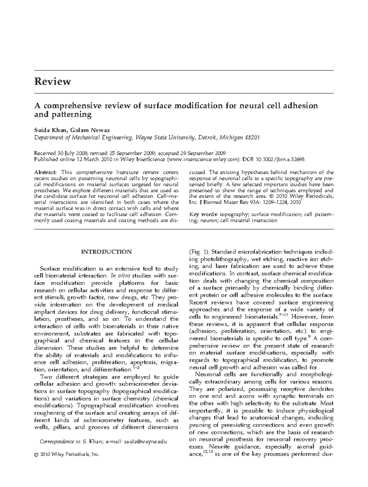 A comprehensive review of surface modifi - Review A comprehensive ...