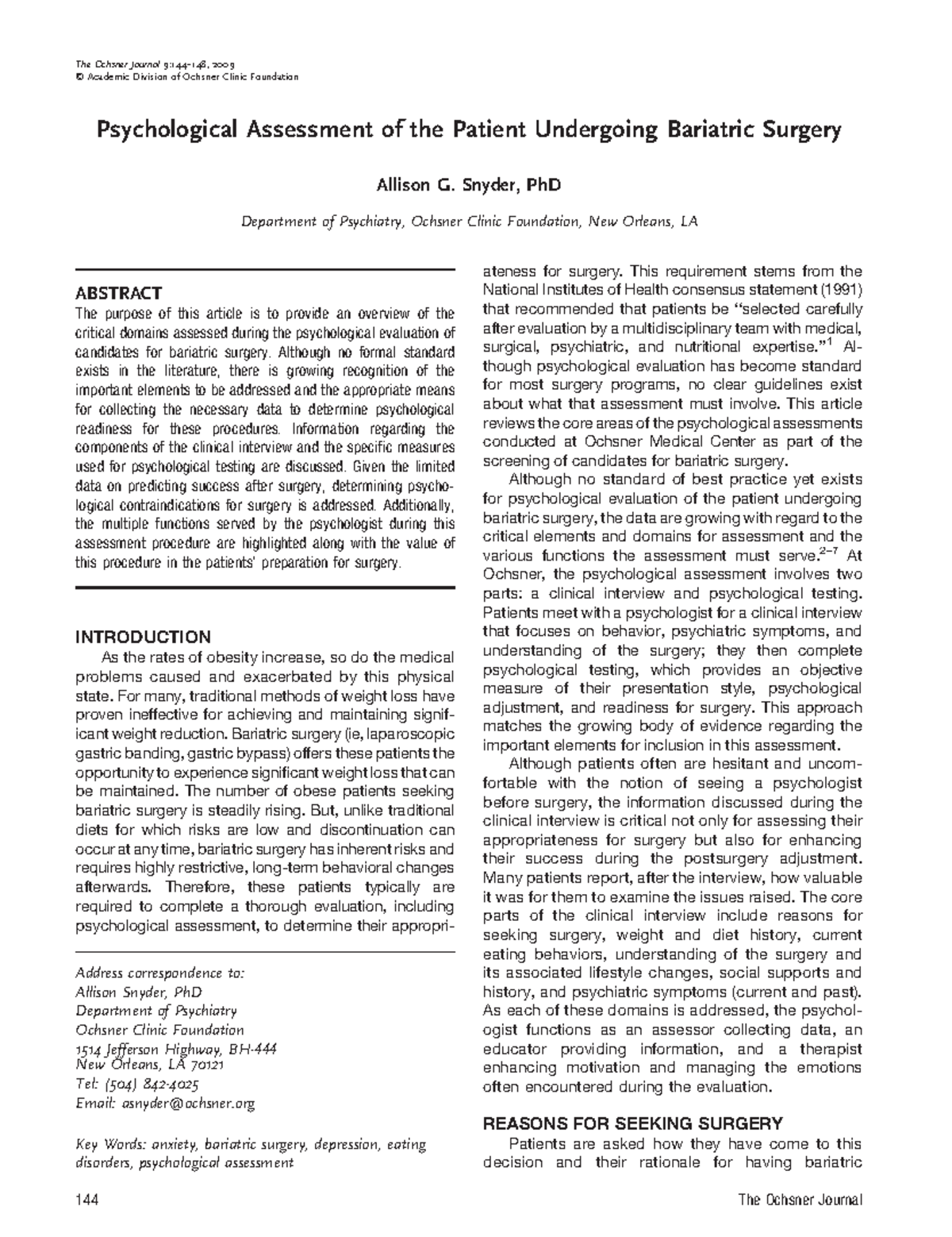 I1524 5012 9 3 144 Psychological Assessment of the Patient