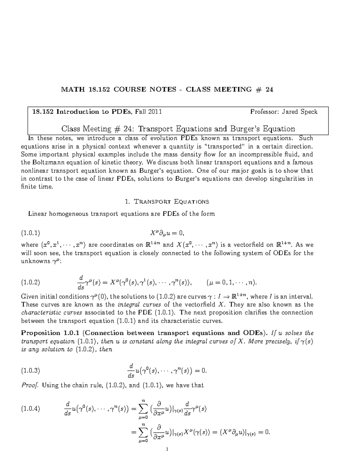 P.D.E Lamar University MATH 4302 F11 lecture 18 18 Introduction to