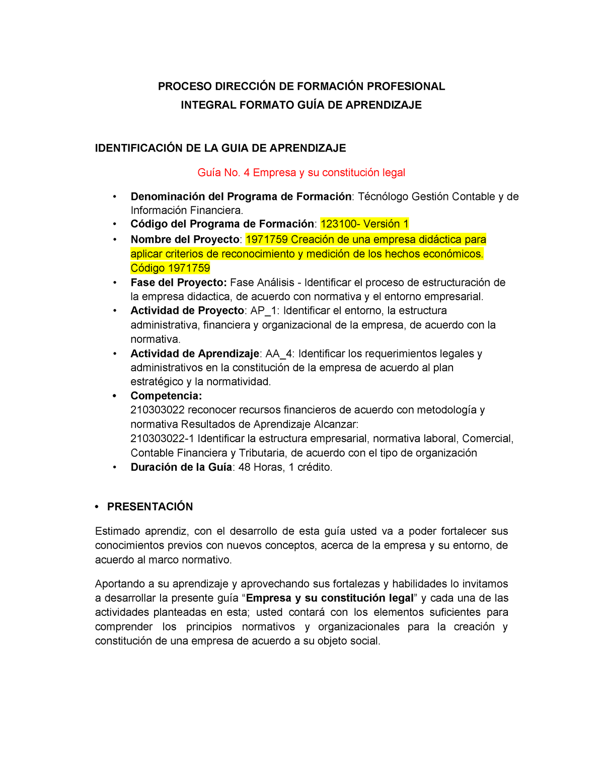 Guia No. 4 Empresa Y Su Constitución Legal-convertido OK - PROCESO ...