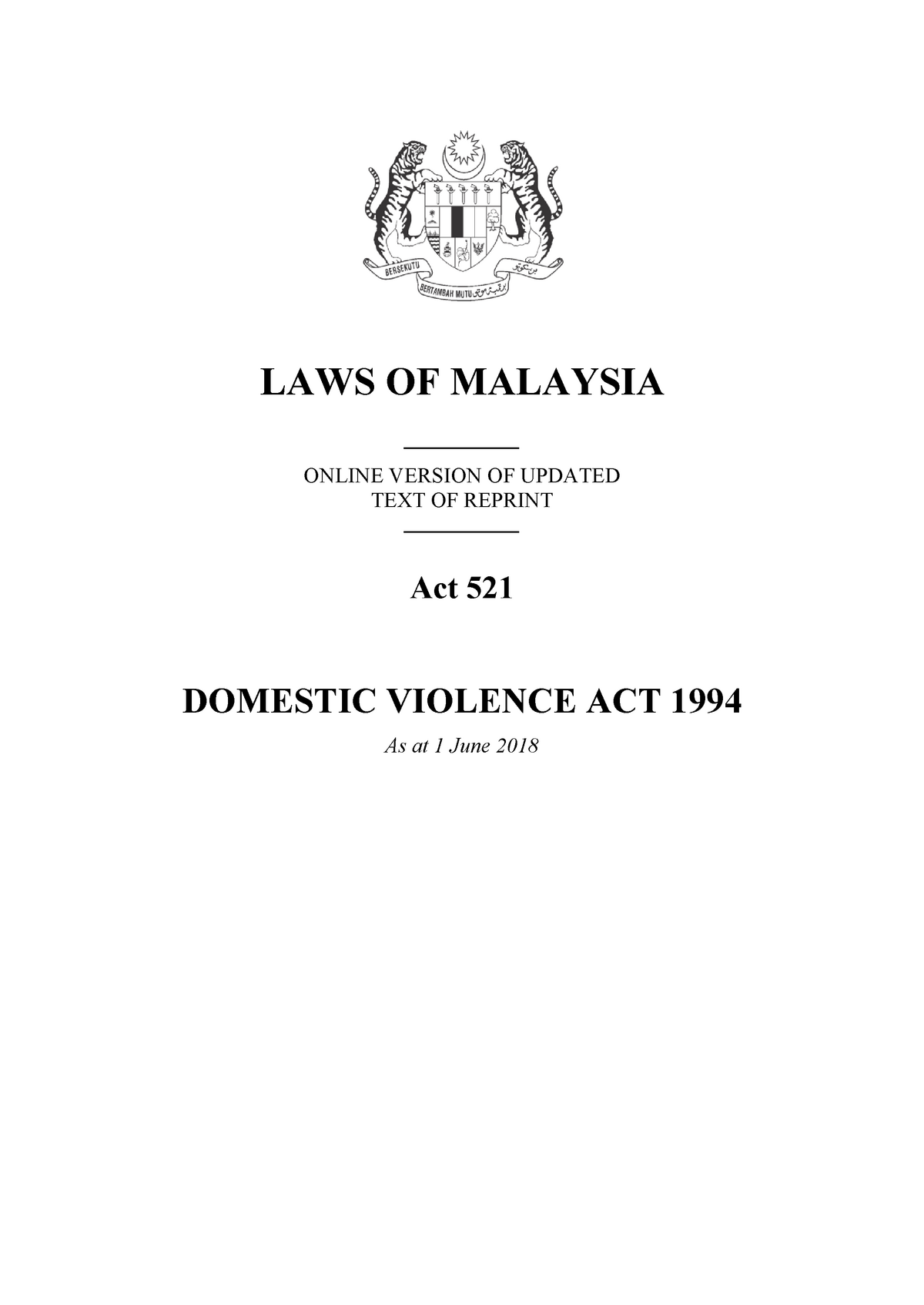 Domestic Violence Act 2018