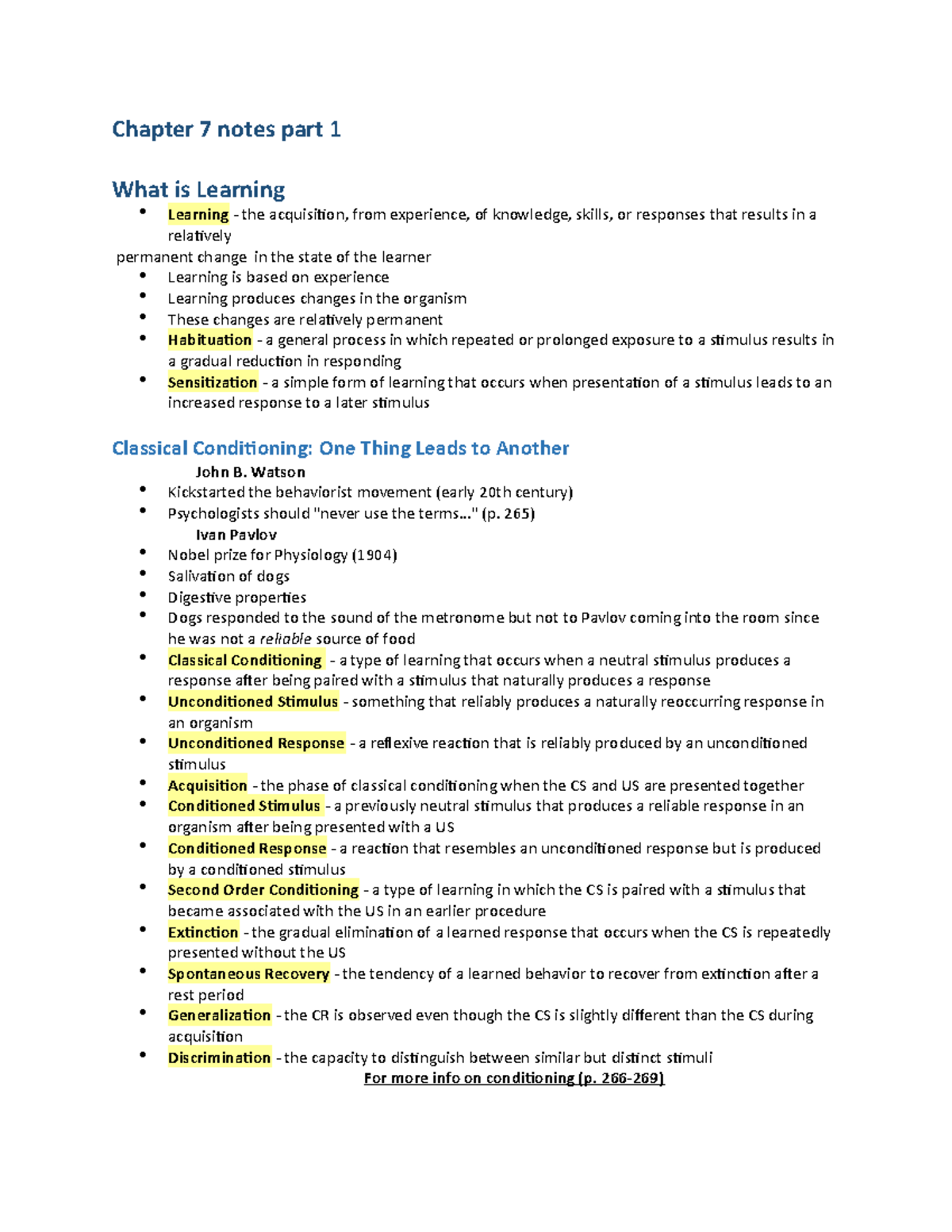 Chapter 7 Notes Part 1 - Chapter 7 Notes Part 1 What Is Learning ...