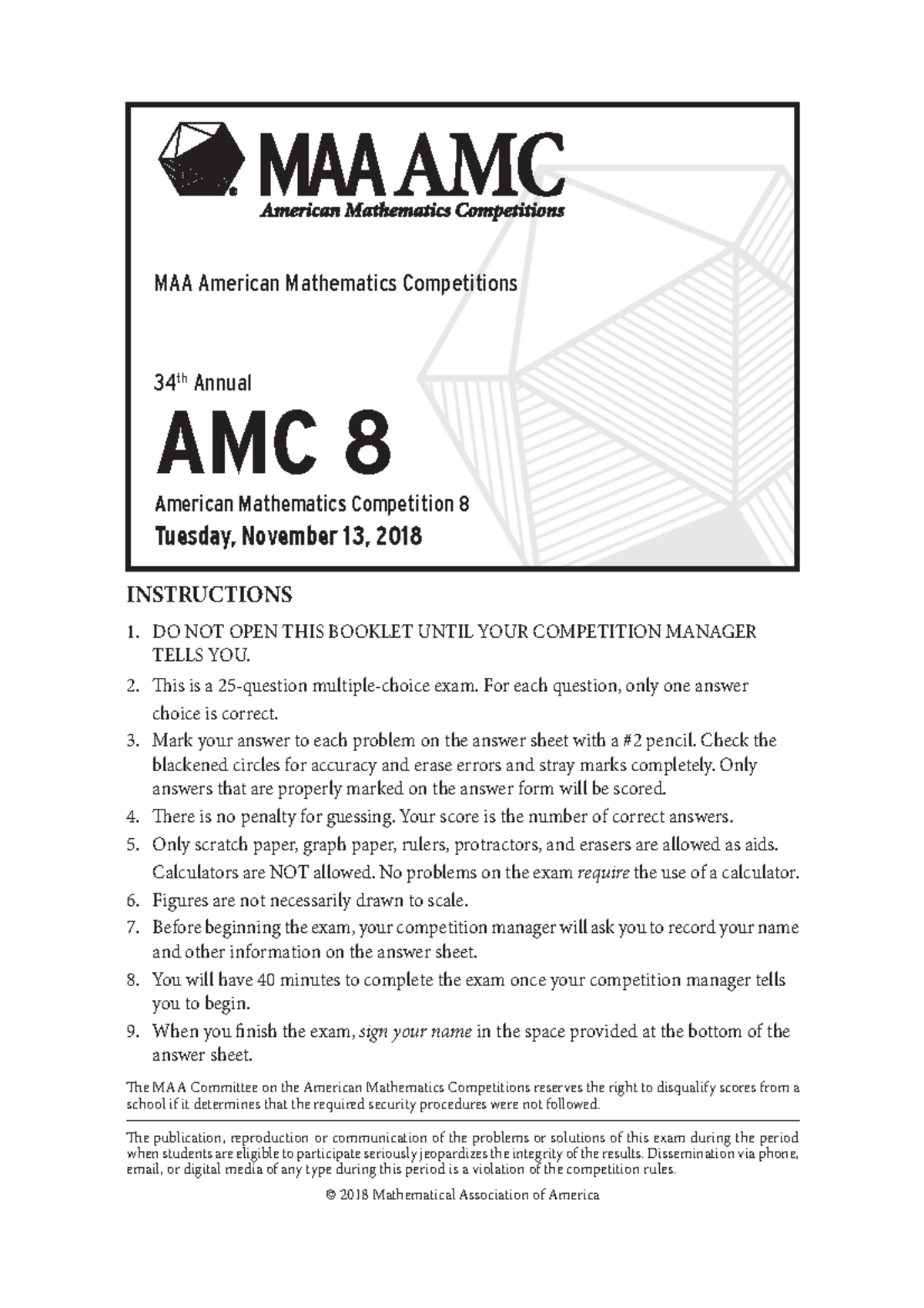 :2018-AMC8-Problems - fffffdsfsfsf - !e MAA Committee on the American ...