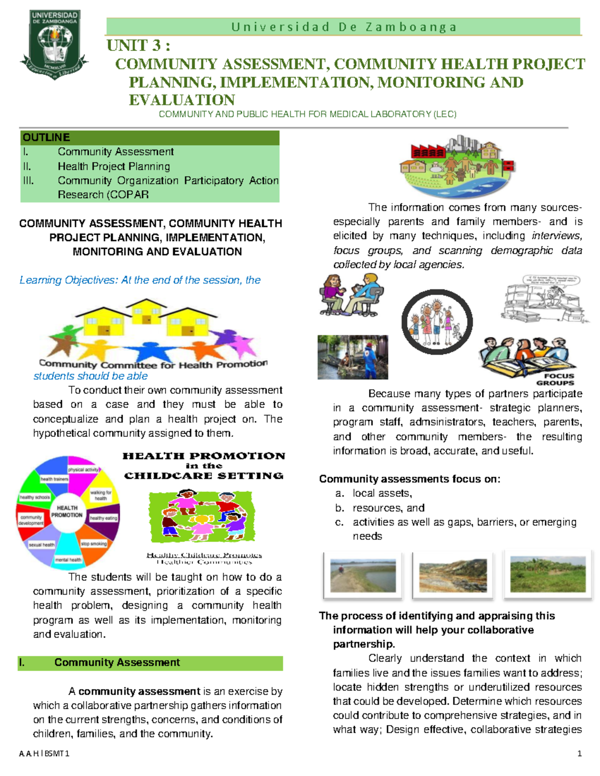 Unit 7 - Communiity Assessment - U n i v e r s i d a d D e Z a m b o a ...
