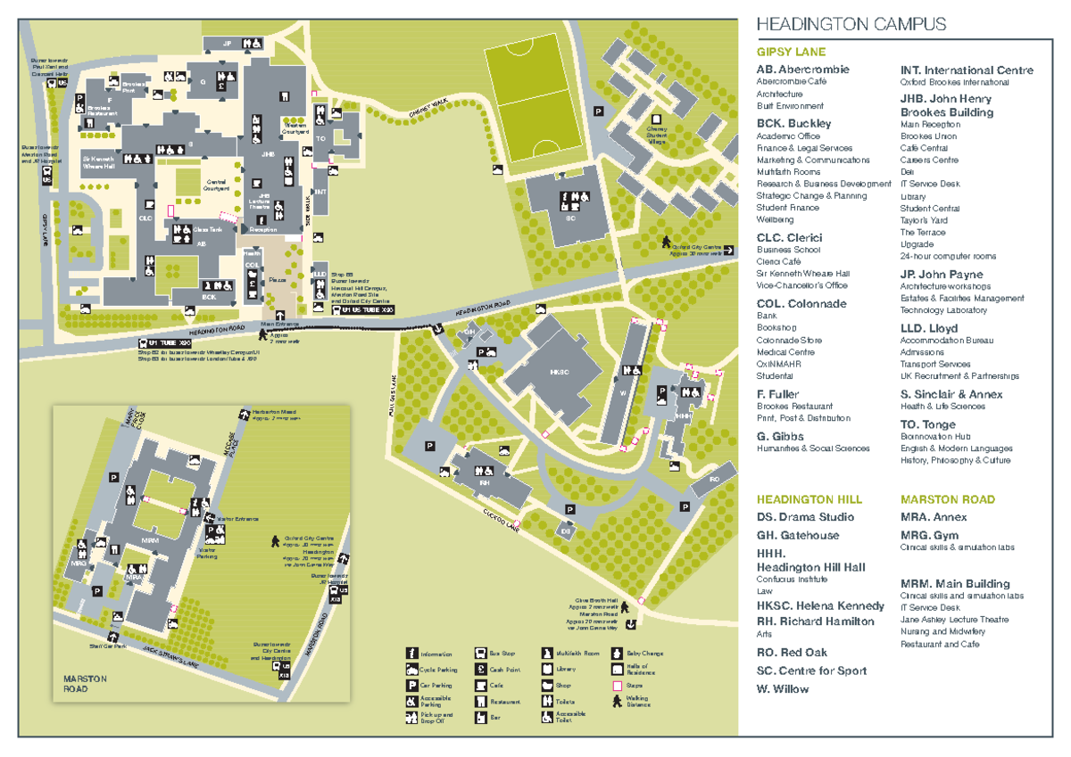 Updated Headington Campus Map Feb2018-A4v2 - HEADINGTON CAMPUS GIPSY ...