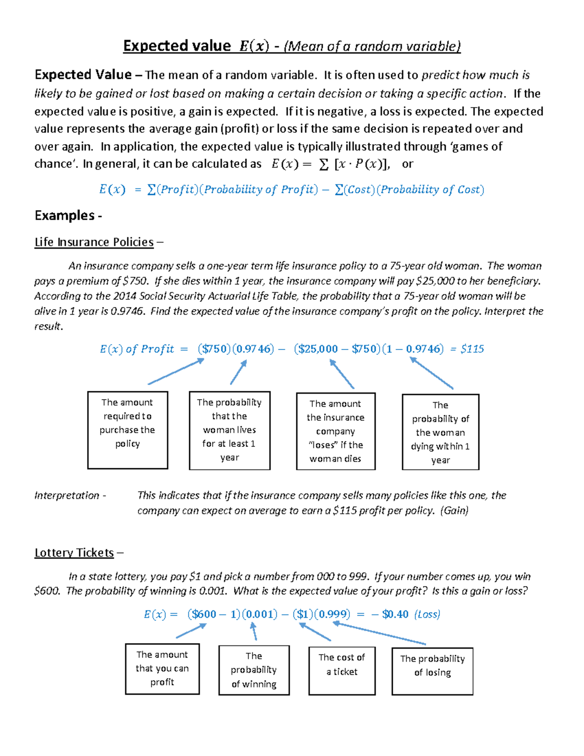 expected-value-insurance-profit-expected-value-mean-of-a