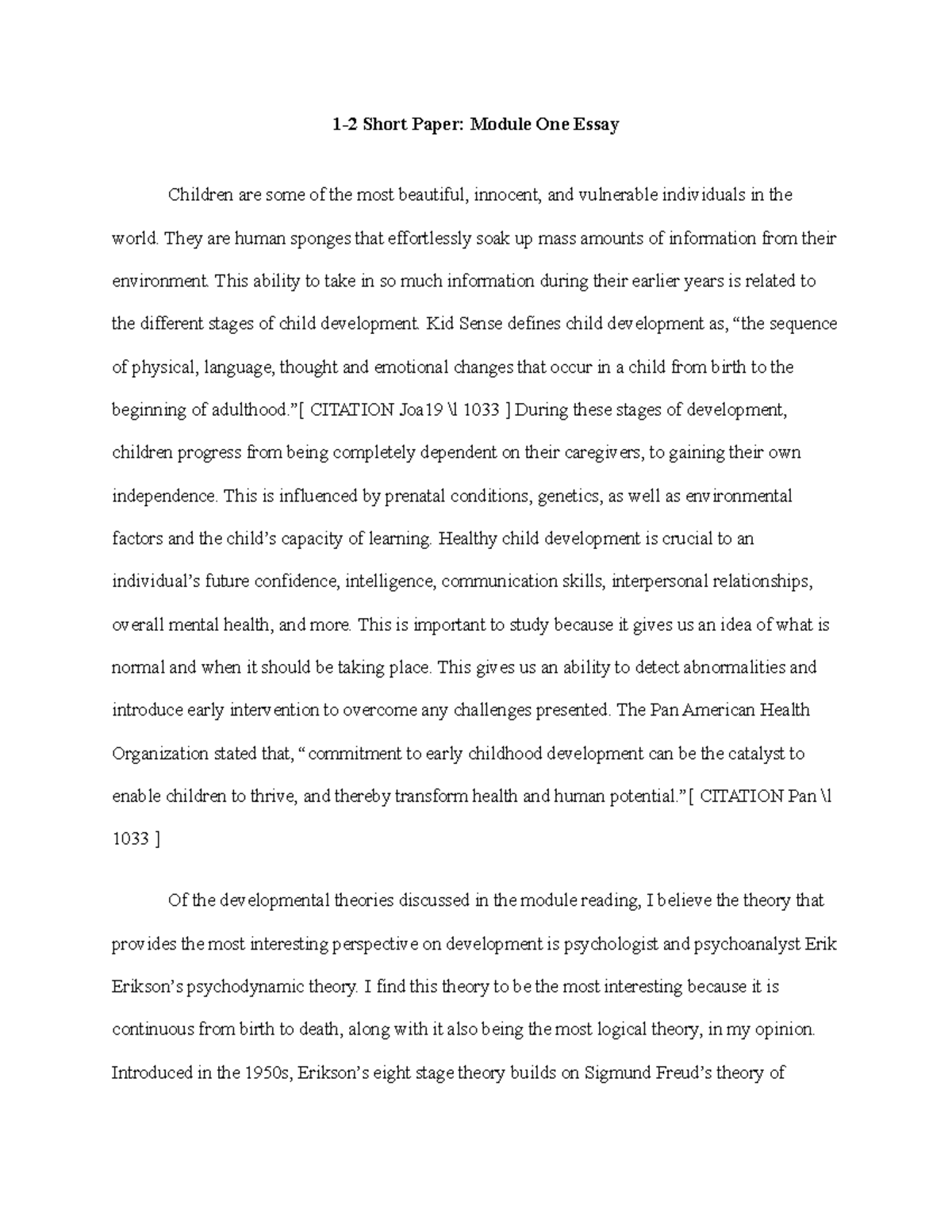 MC 1-2 Short Paper Module One Essay - Short Paper: Module One Essay ...