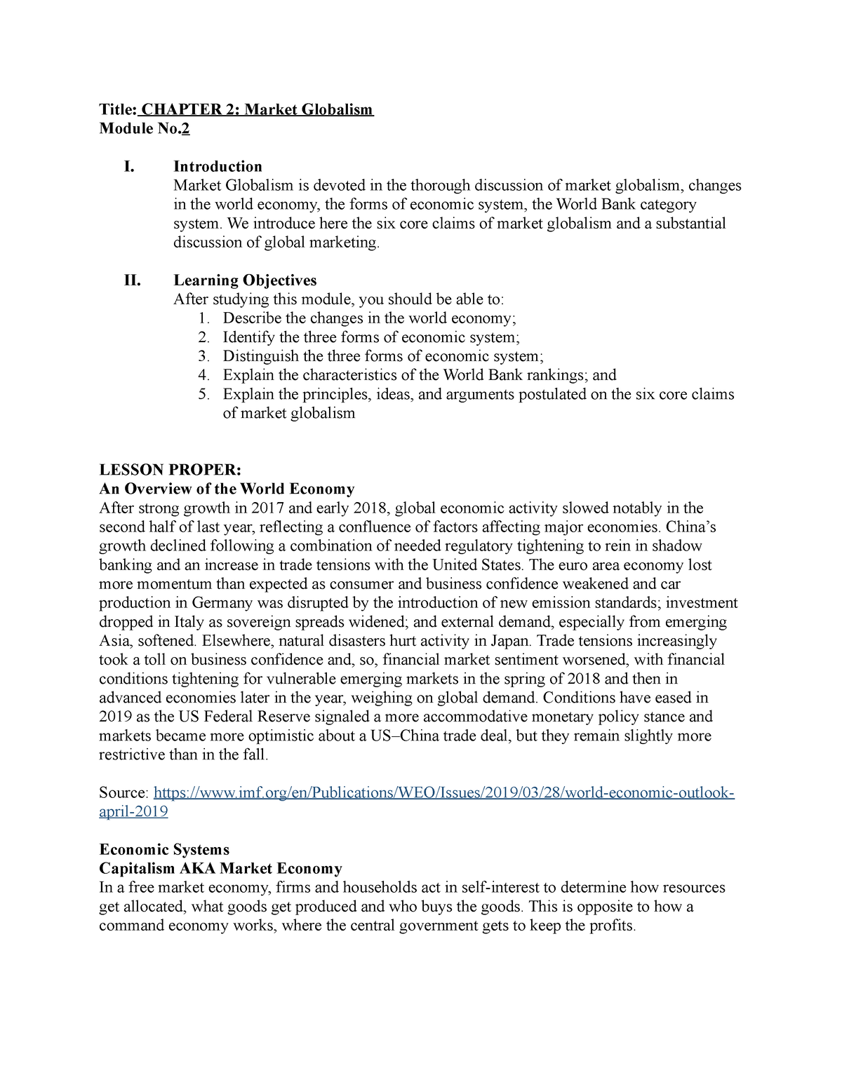 GEC 03 - Module 2 - Art Appreciation - Title: CHAPTER 2: Market ...