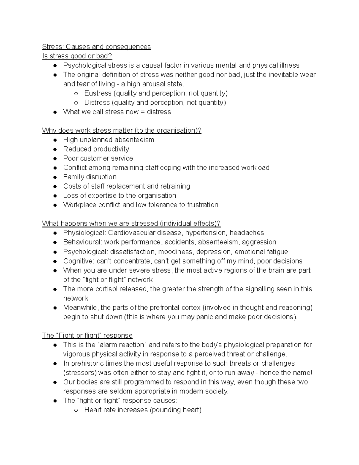 stress causes and consequences essay