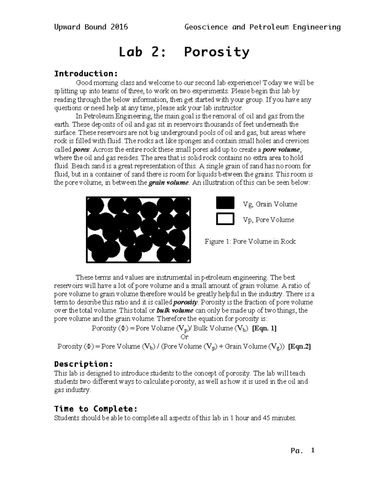 Aaaaaa Evan Galimberti 4 Porosity Lab PDF - Lab 2: Porosity ...