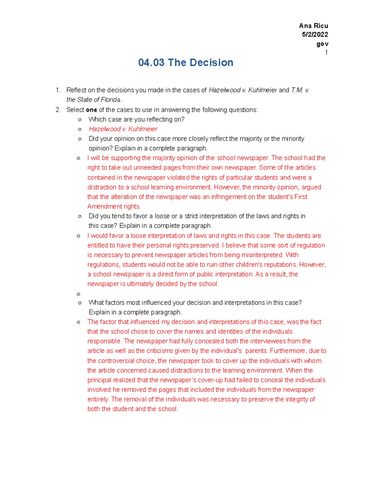 04.03 The Decision - Hazelwood V. Kuhlmeier Court Case Explained. - Ana ...