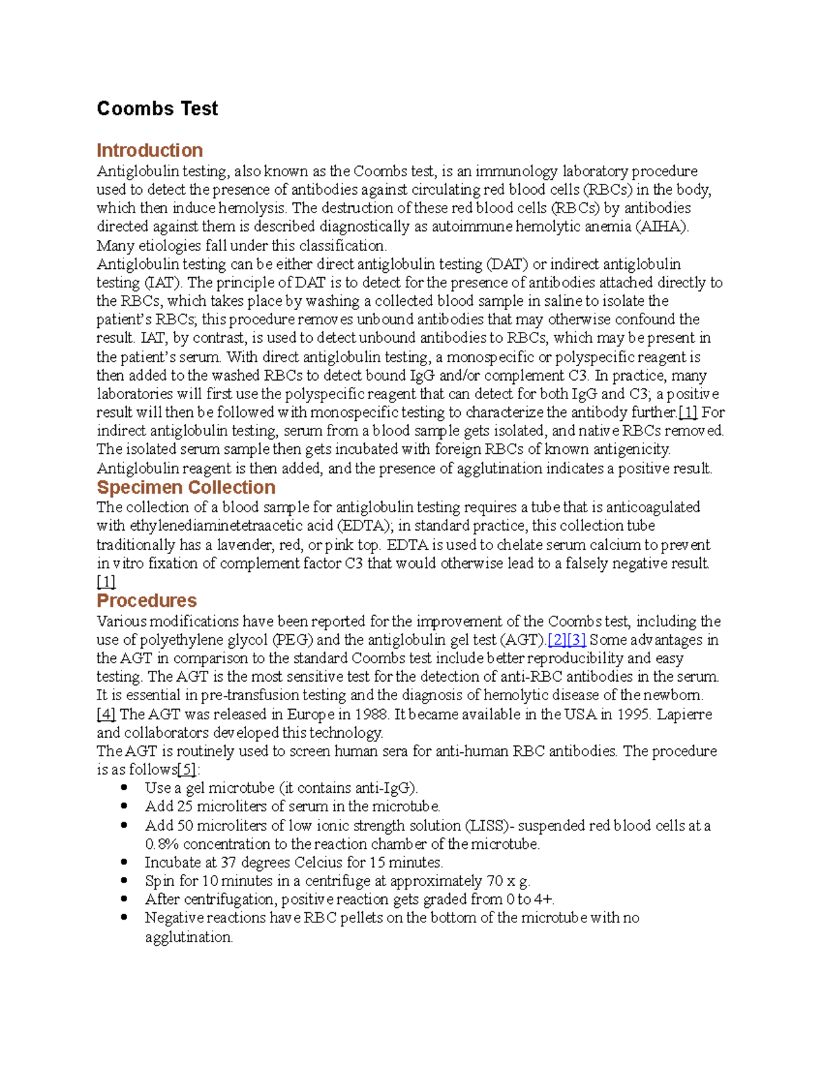 SLM1Coombs Test clinical notses full Coombs Test Introduction Antiglobulin testing, also