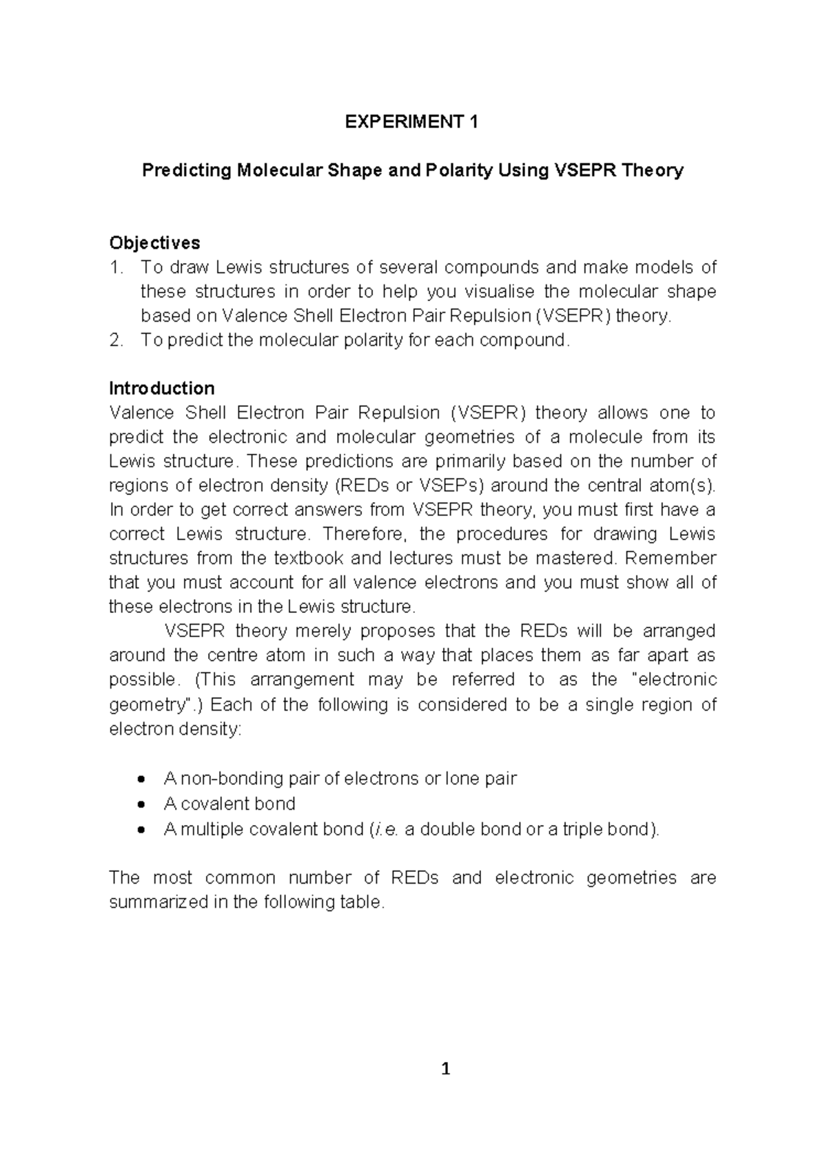 2018 0718 lab manual Chemistry EXPERIMENT 1 Predicting