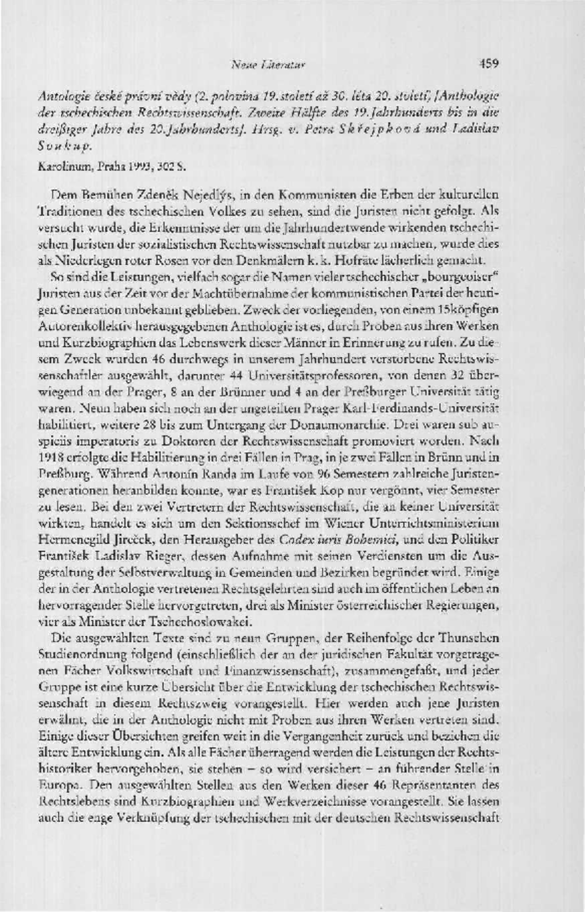 322546768 - Coure de note - Neue Literatur 459 Antologie české právní ...
