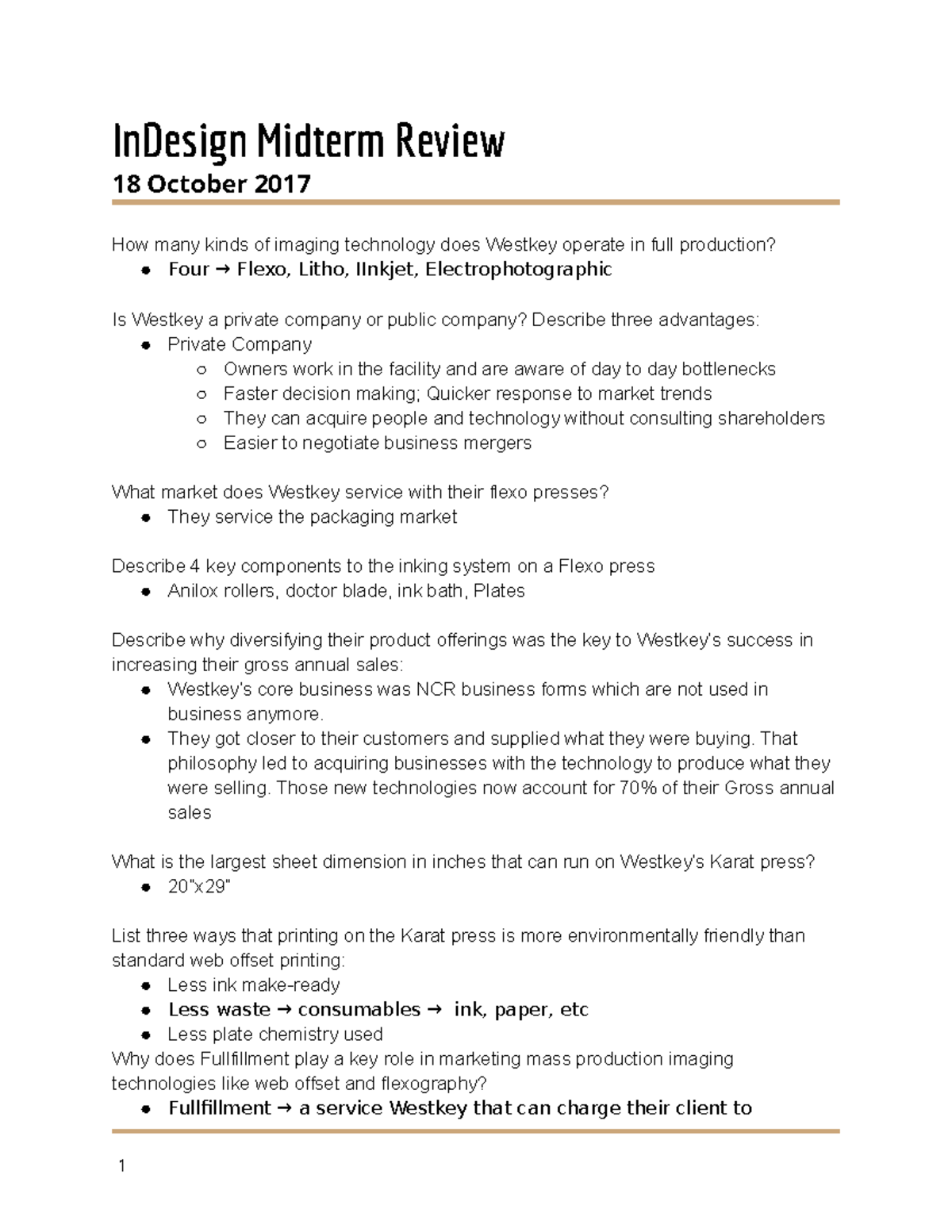 InDesign Midterm Exam Review - InDesign Midterm Review 18 October 2017 ...