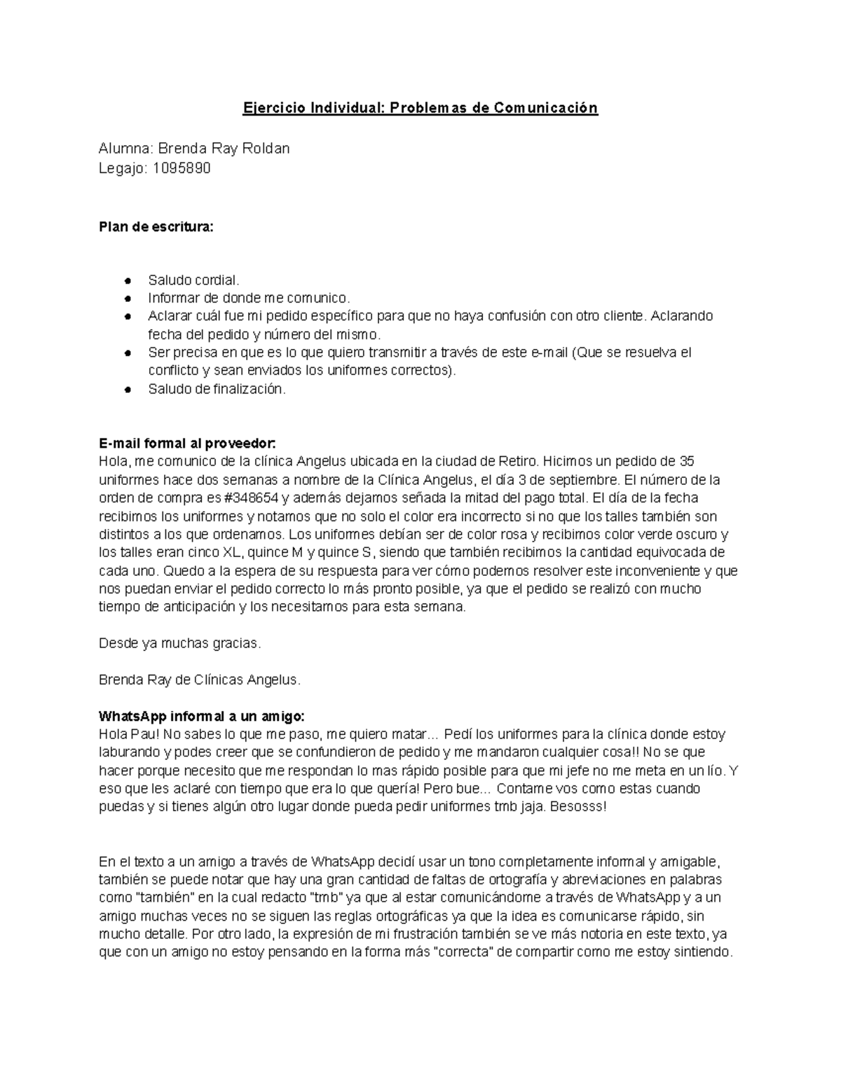 Problemas de la comunicacion - Ejercicio Individual: Problemas de ...