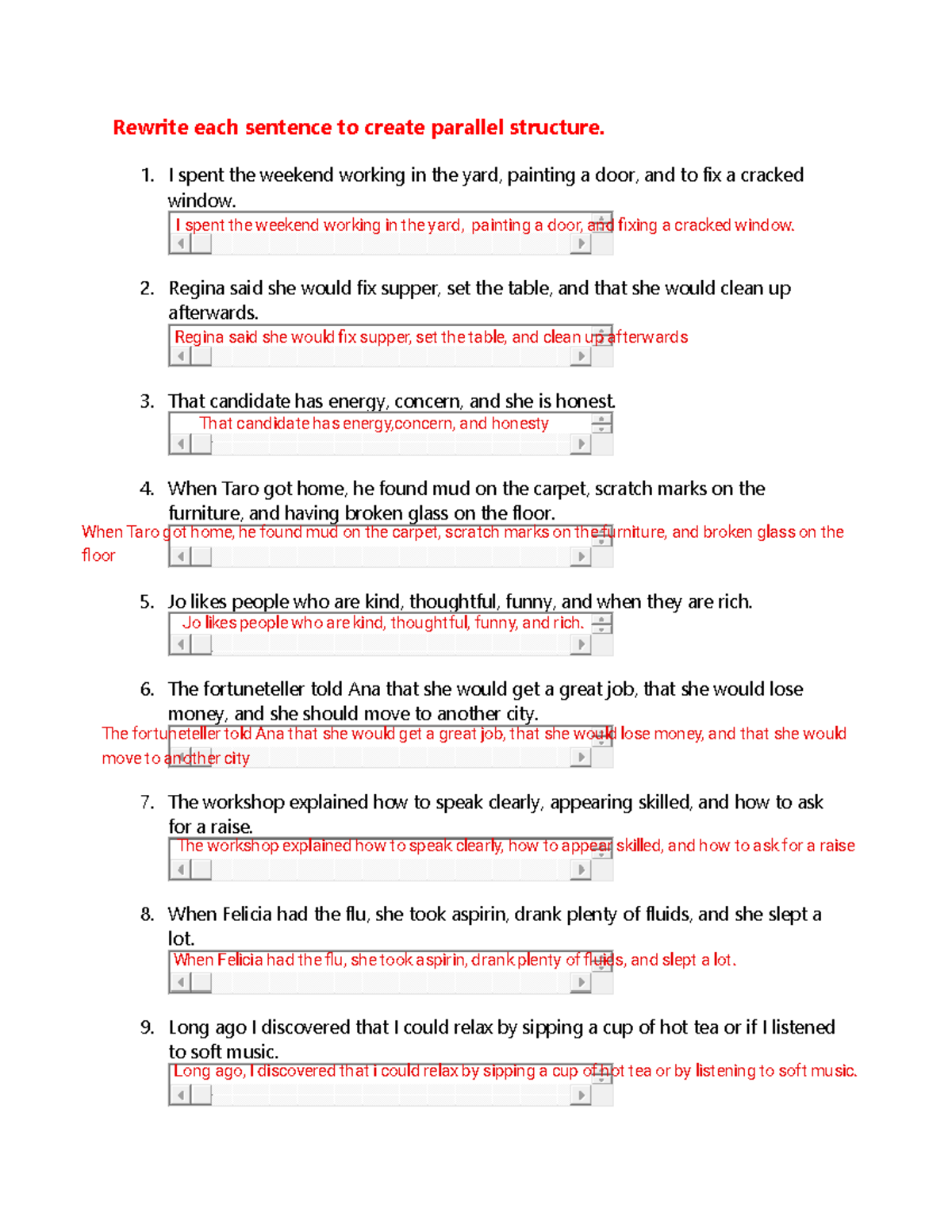 Kami Export - Sariah Horne - Rewrite each sentence to create parallel ...