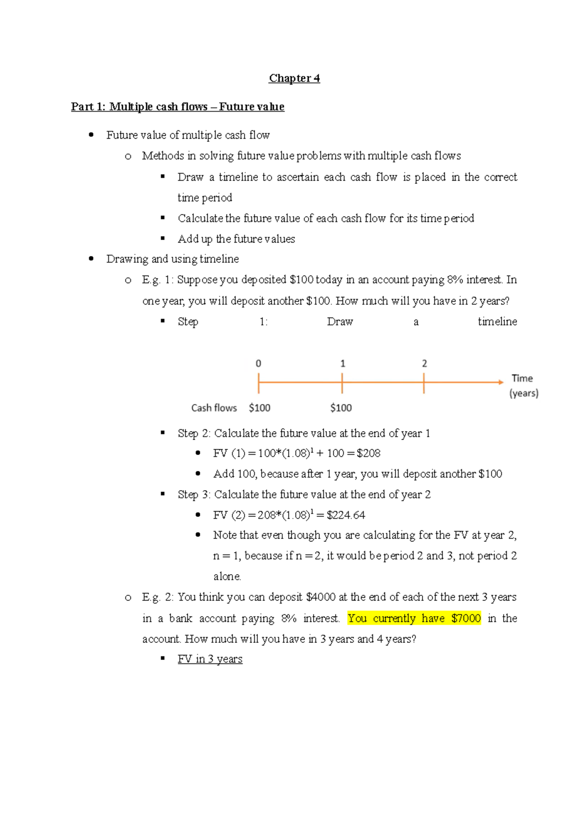 Chapter 4 - Future value and multiple cash flows - Chapter 4 Part 1 ...