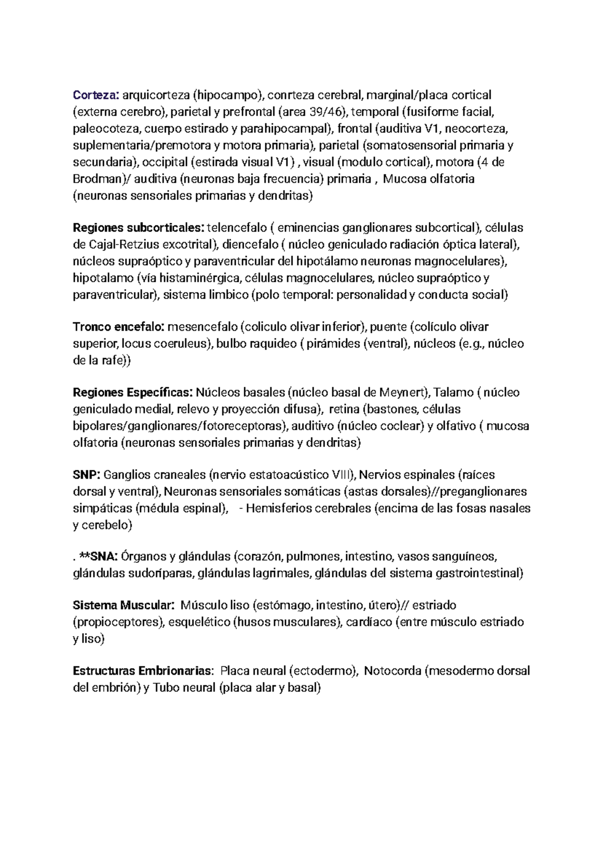 Localizaciones Biologia - Corteza: arquicorteza (hipocampo), conrteza ...