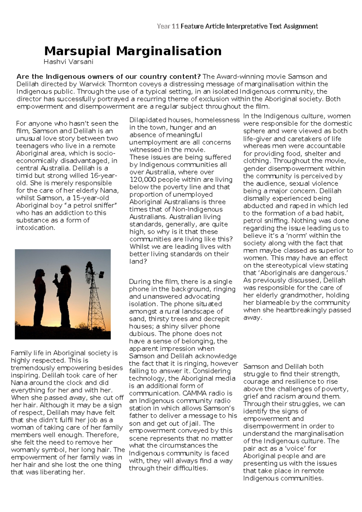 Marginalisation Feature Article - Year 11 Feature Article ...
