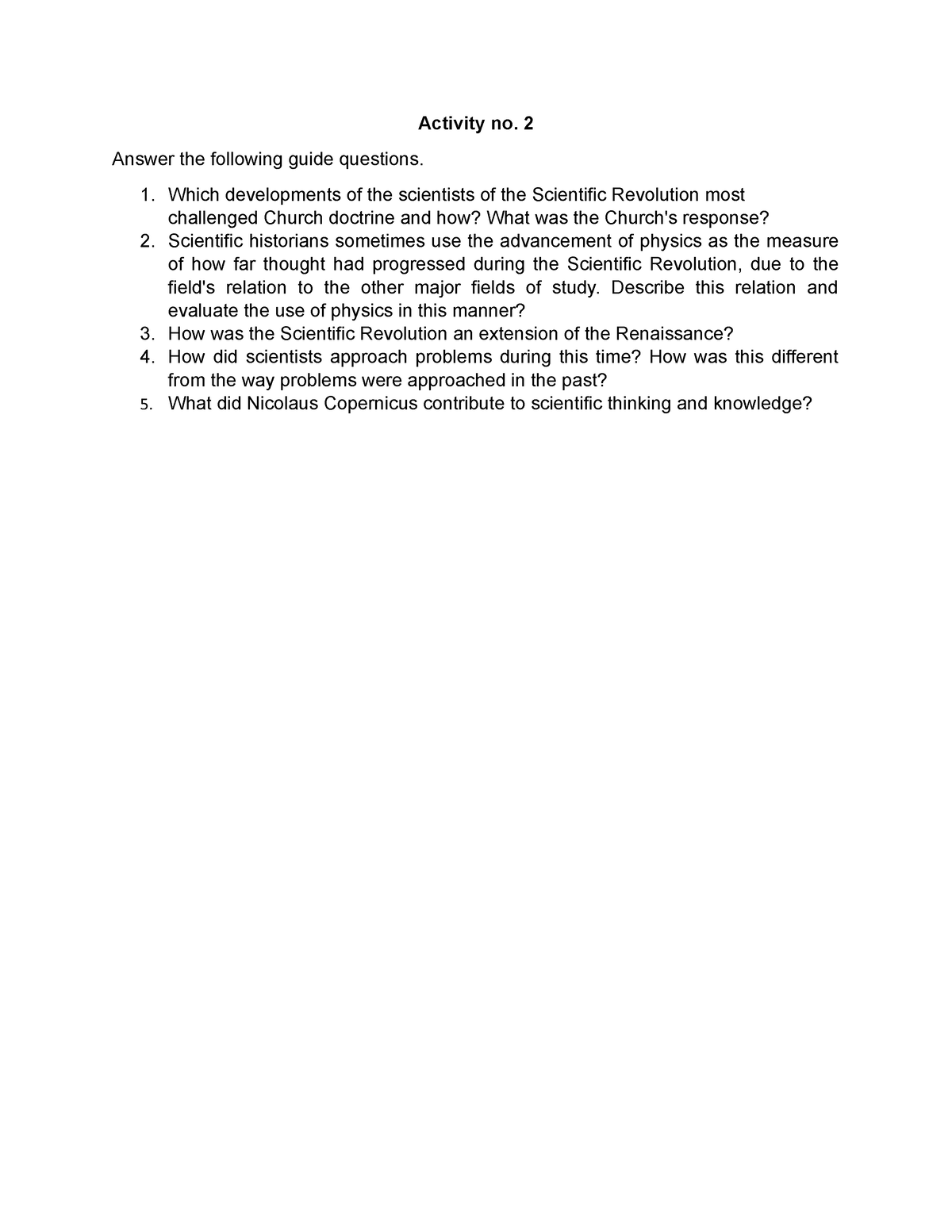 Activity 2 - Activity No. 2 Answer The Following Guide Questions. Which ...