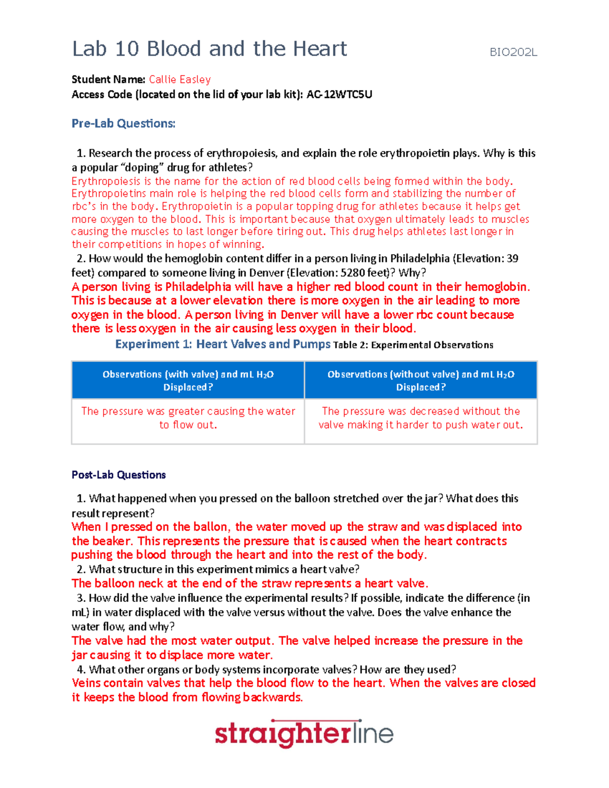 BIO202L+Lab+10+Upload+Document - Student Name: Callie Easley Access ...