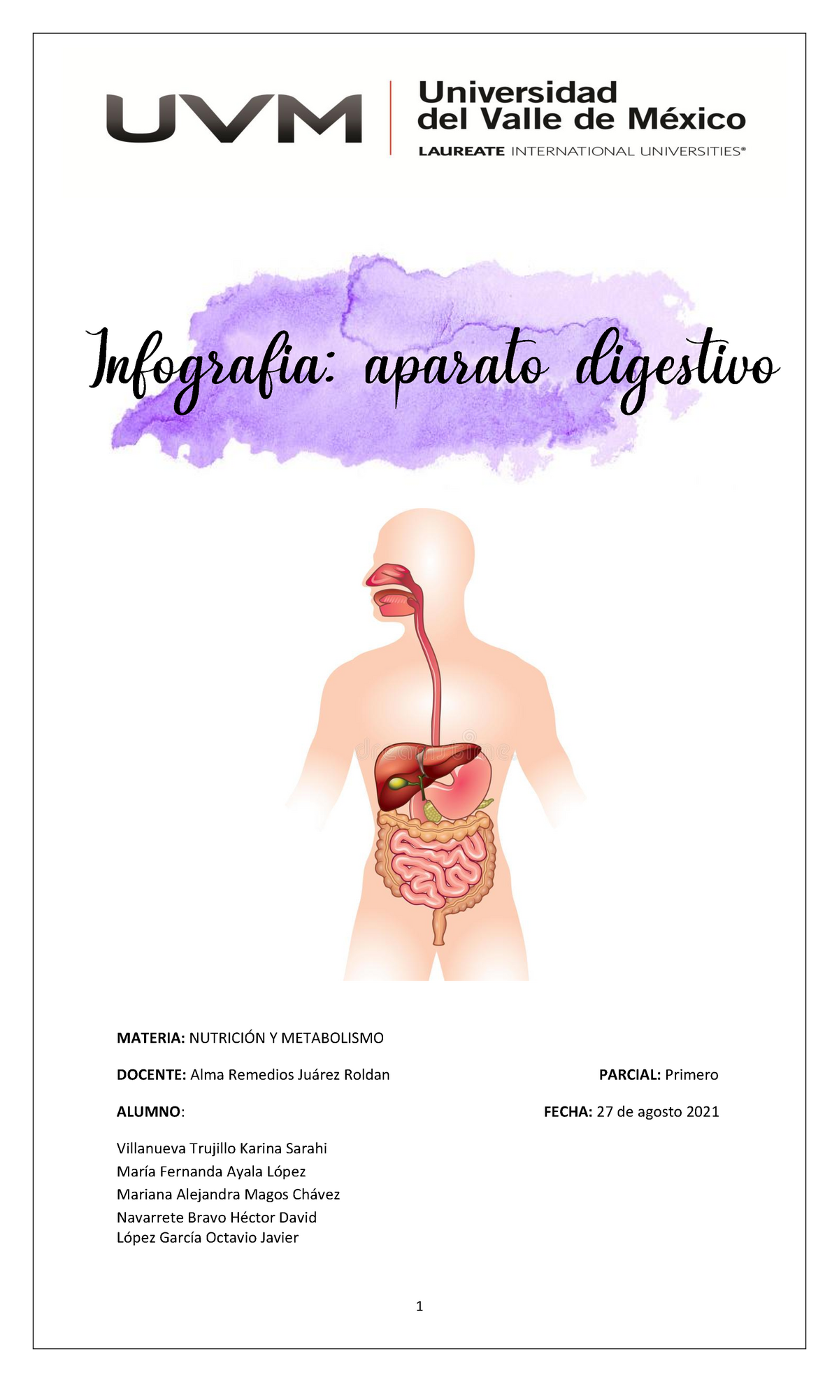 Actividad infografía nutrición Nutricion y Metabolismo UVM Studocu