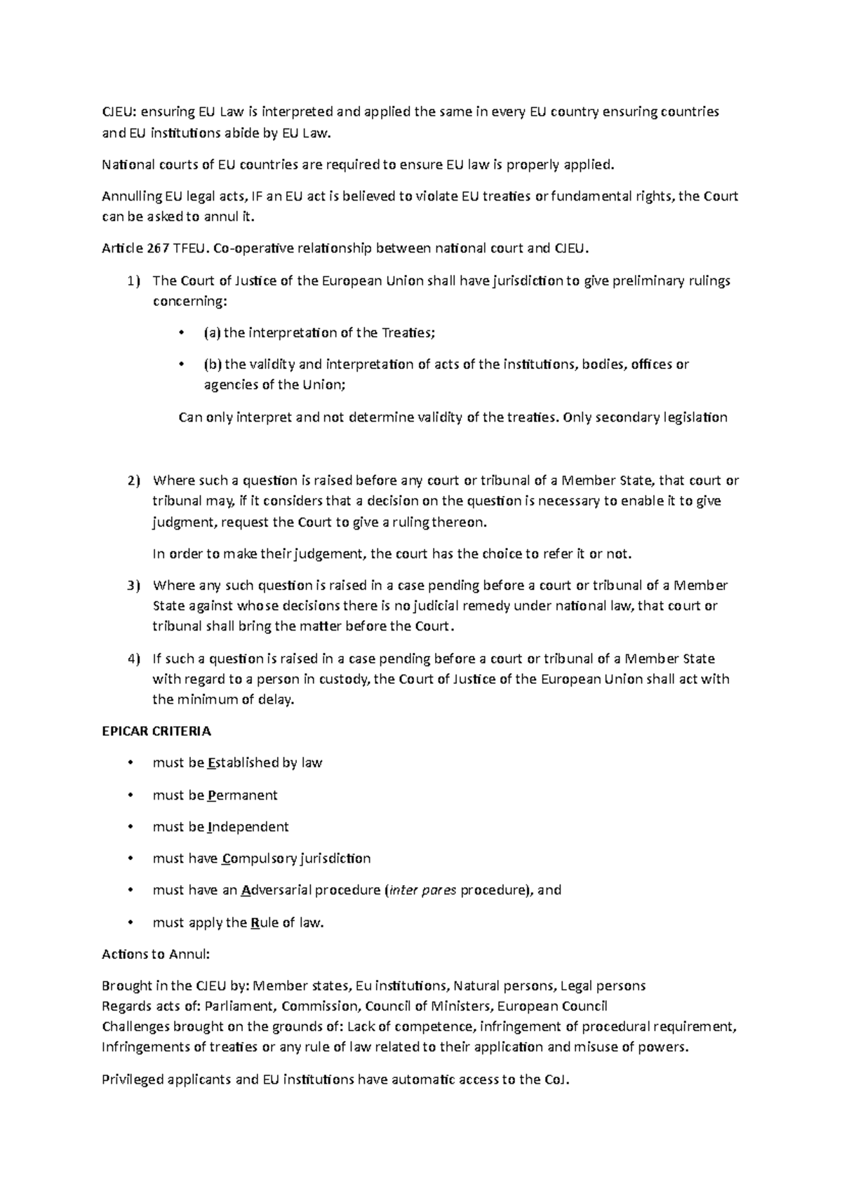 Preliminary Ruling Procedure and Actions to Annul - CJEU: ensuring EU ...