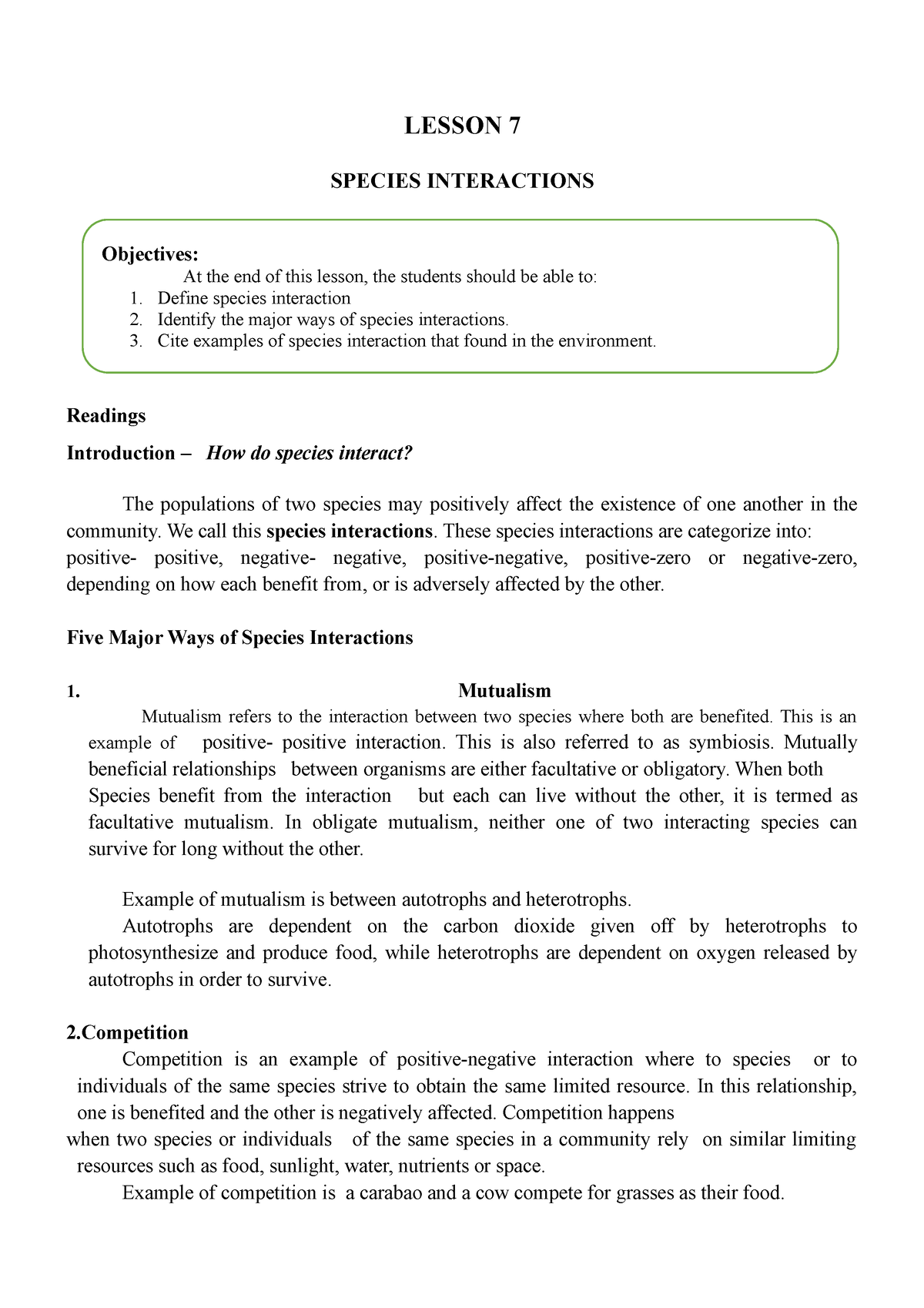 Lesson 7. Envi Science Docx First Sem 2022-2023 - Environmental Science ...