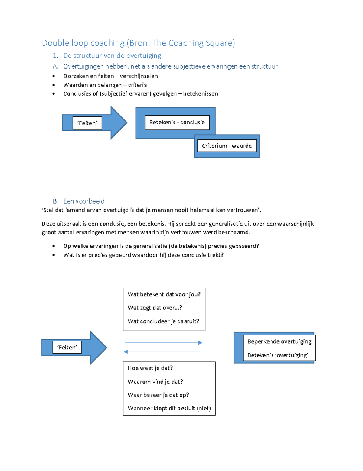 Double loop coaching werken met de structuur van de overtuiging ...