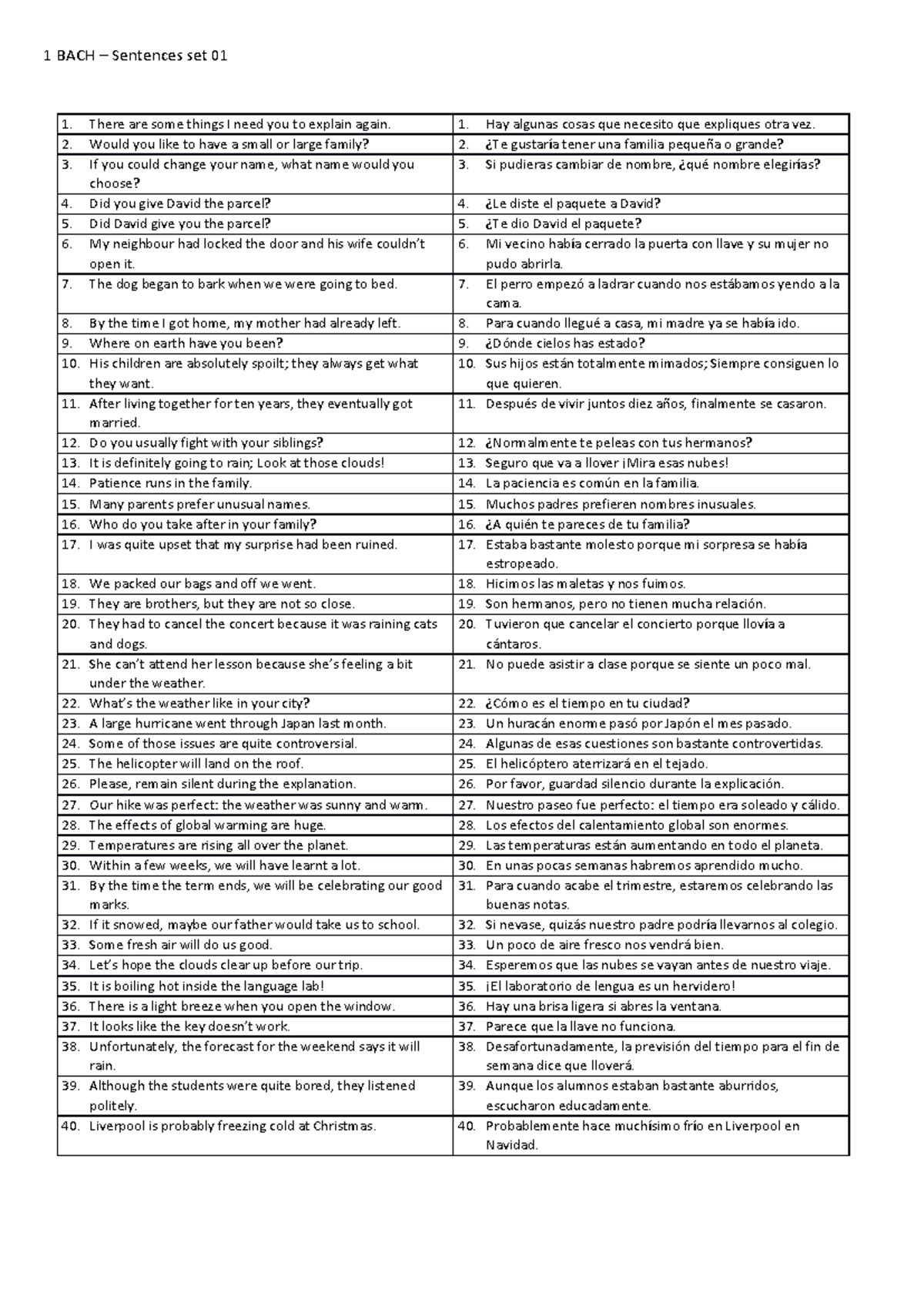 Bach1-Sentences-set01 - 1 BACH – Sentences set 01 There are some things ...