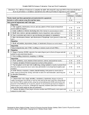 Detailed Skill Performance Evaluation: Eye Examination - Copyright ...