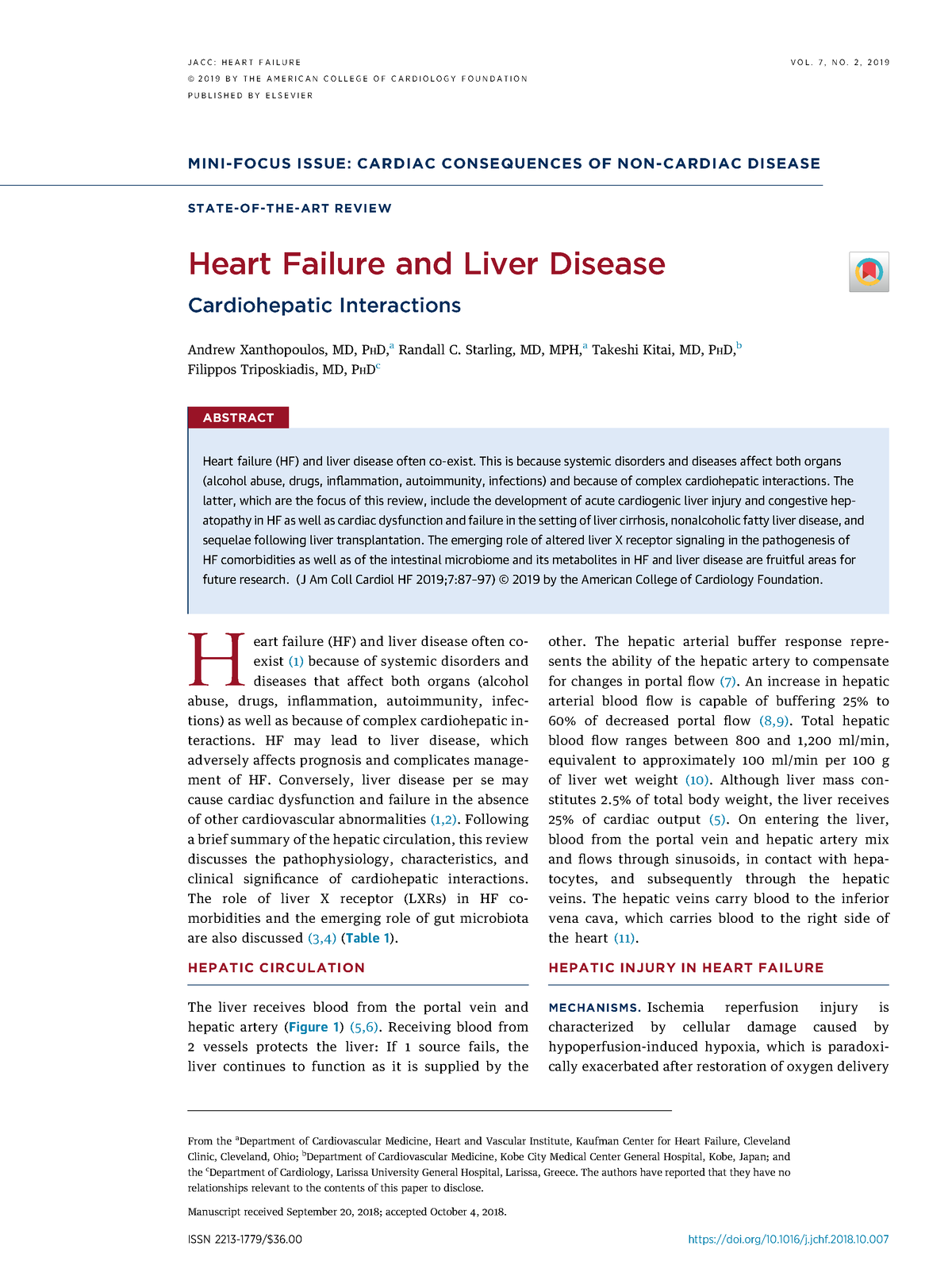 Heart Failure And Liver Disease - MINI-FOCUS ISSUE: CARDIAC ...