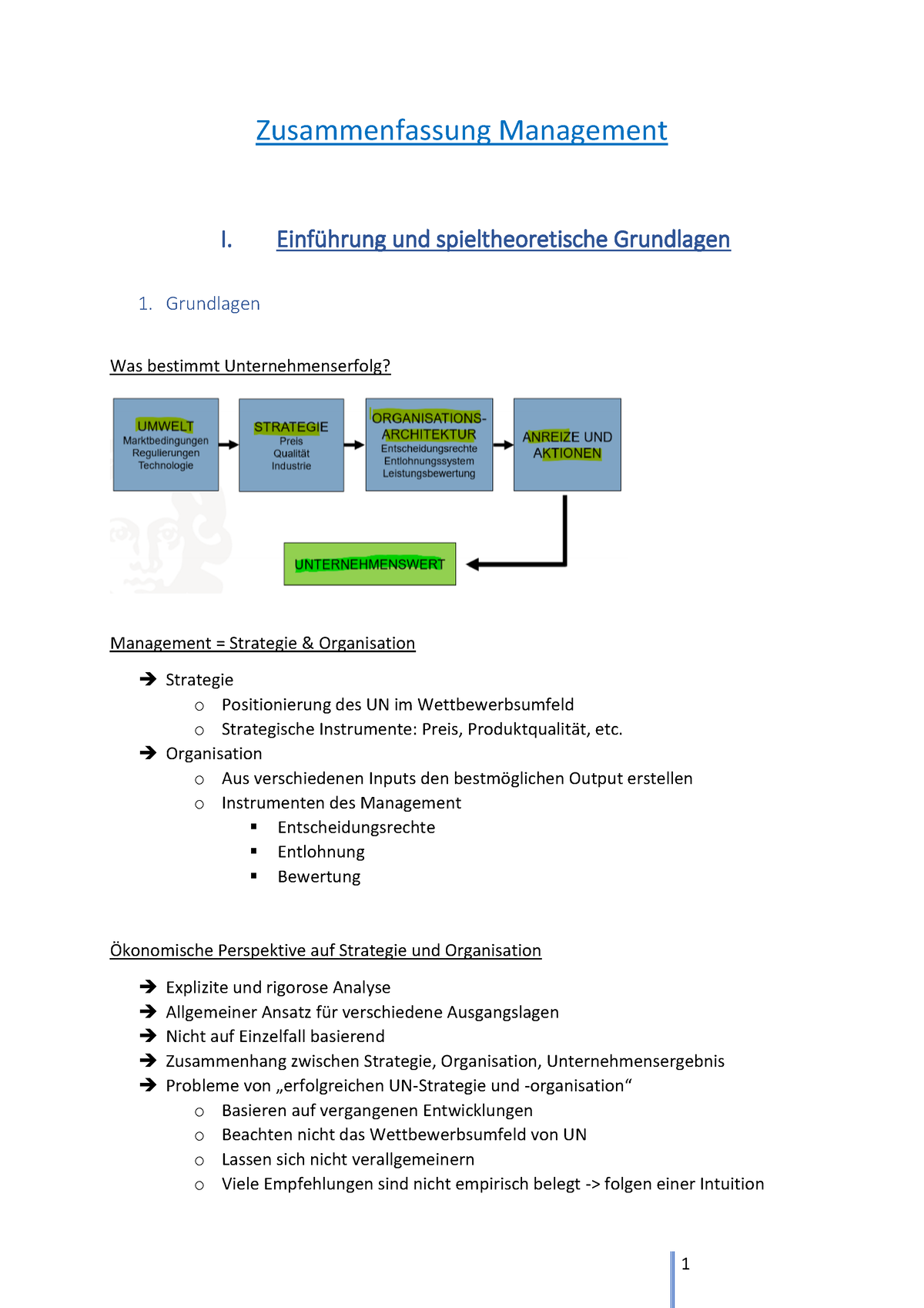 BMGT Zusammenfassung WS 20 21 - Zusammenfassung Management I ...