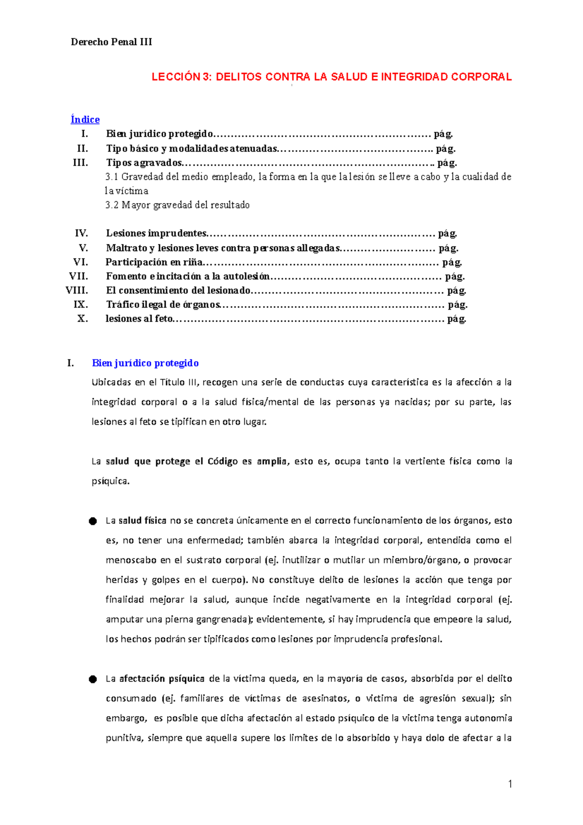 Lección 3 Delitos Contra LA Salud E Integridad Corporal - LECCIÓN 3 ...